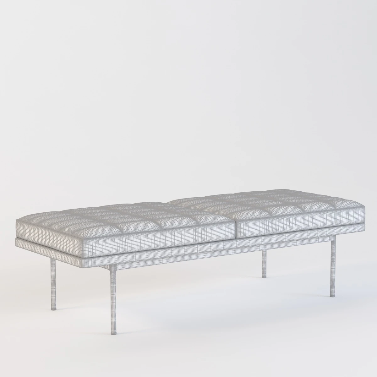 Ultra Detail Upholstered Tuxedo Bench 3D Model_09