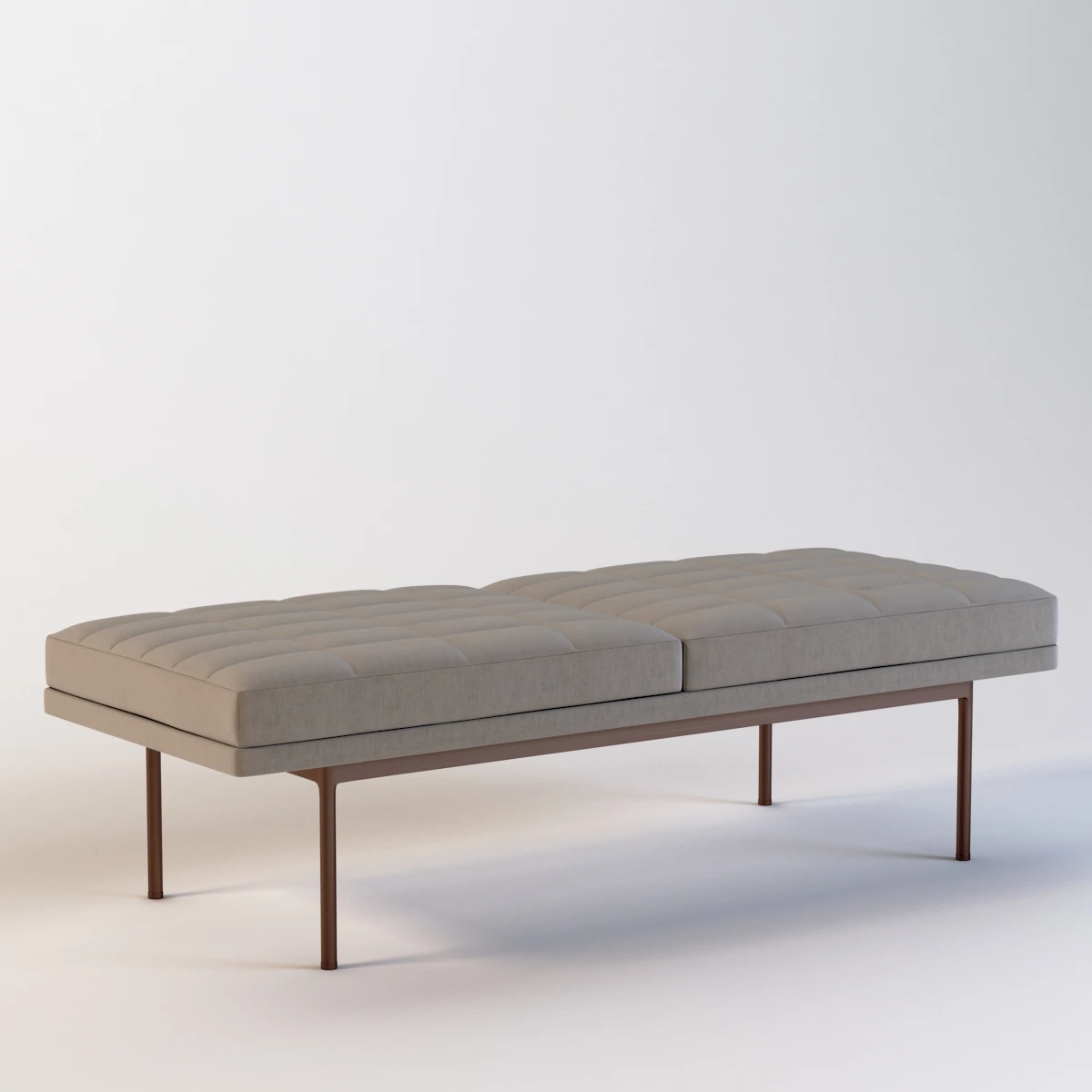Ultra Detail Upholstered Tuxedo Bench 3D Model_01