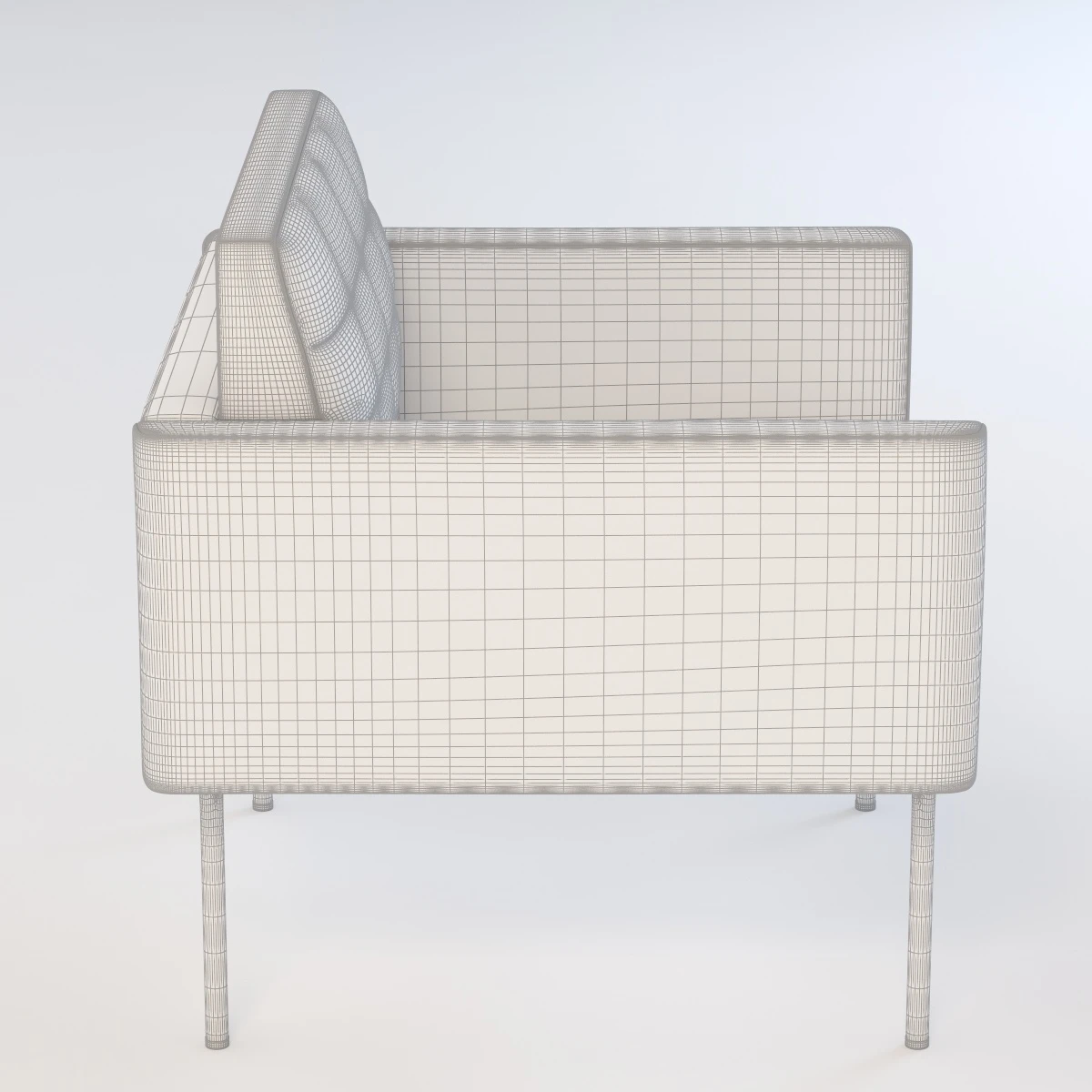 Ultra Detail Upholstered Tuxedo Armchair 3D Model_011