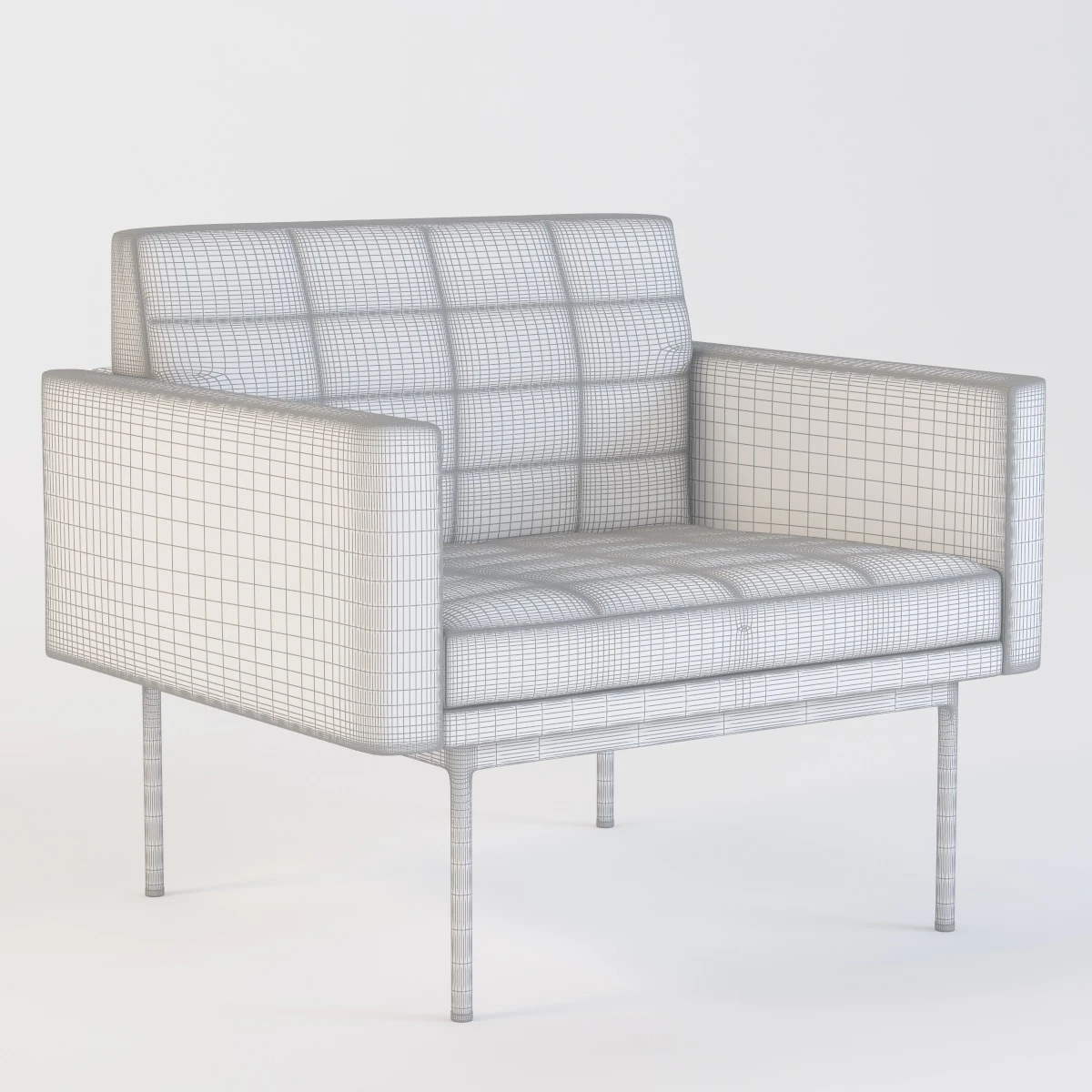 Ultra Detail Upholstered Tuxedo Armchair 3D Model_09