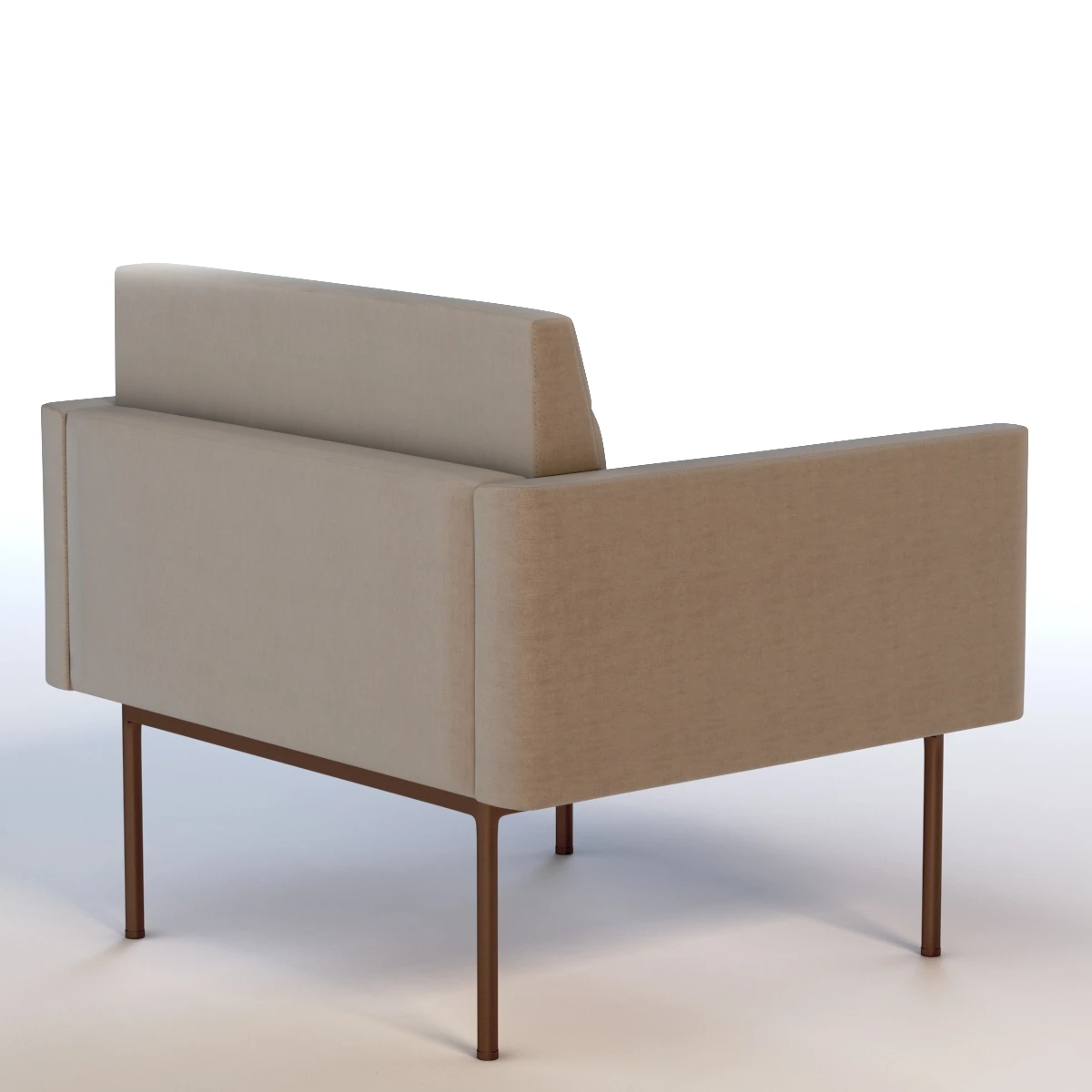 Ultra Detail Upholstered Tuxedo Armchair 3D Model_03