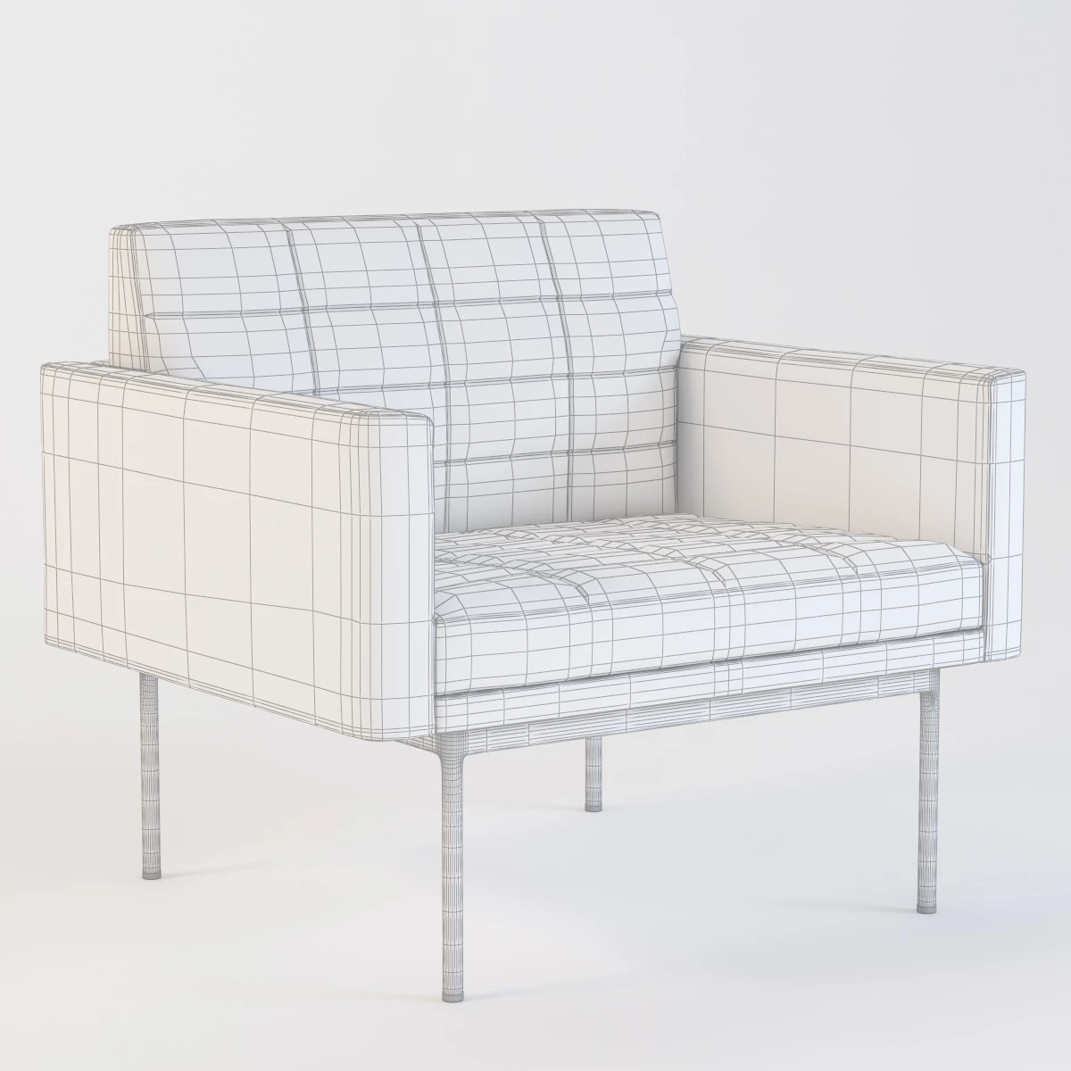Ultra Detail Upholstered Tuxedo Armchair 3D Model_010