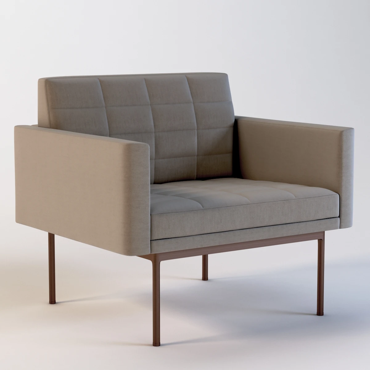 Ultra Detail Upholstered Tuxedo Armchair 3D Model_01