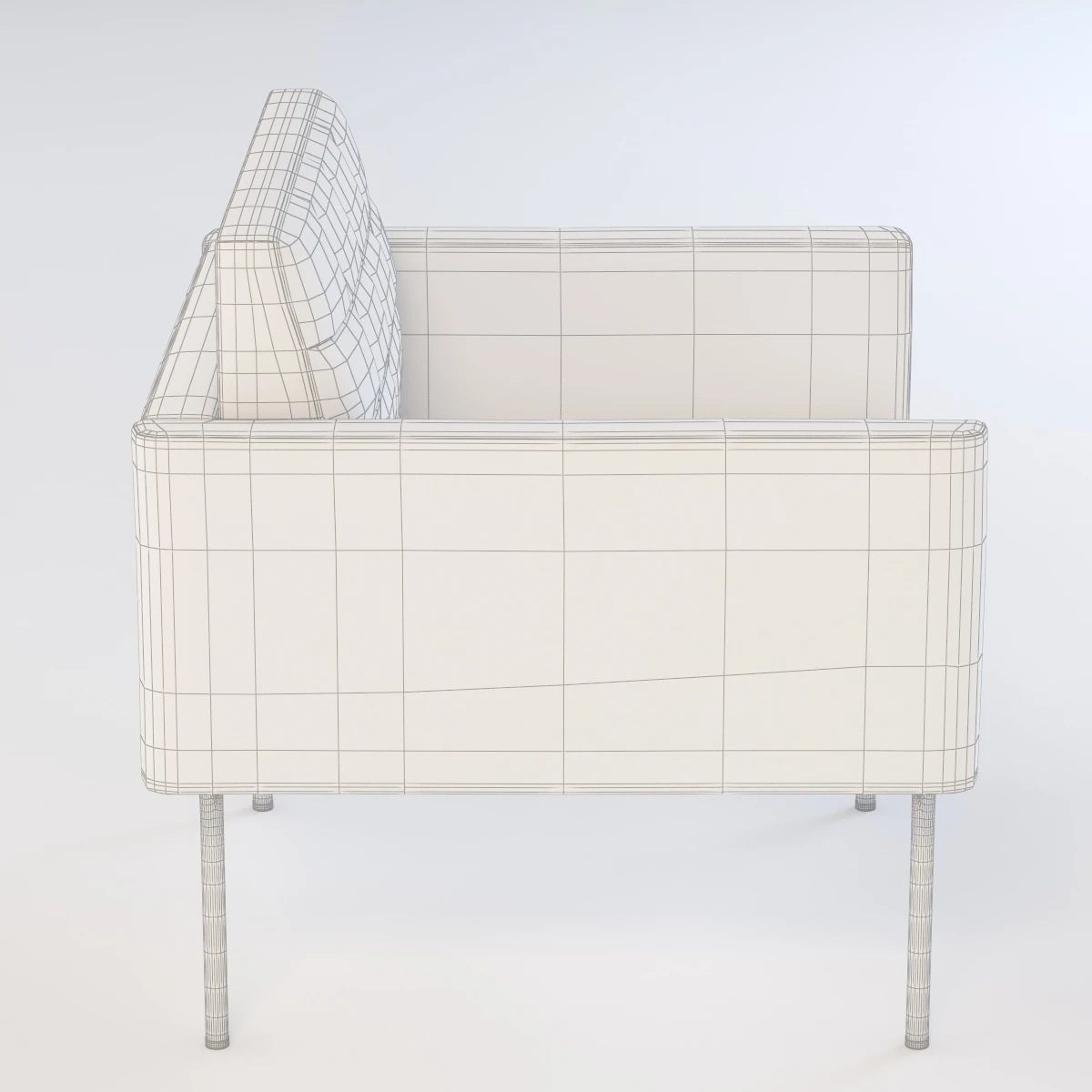 Ultra Detail Upholstered Tuxedo Armchair 3D Model_012