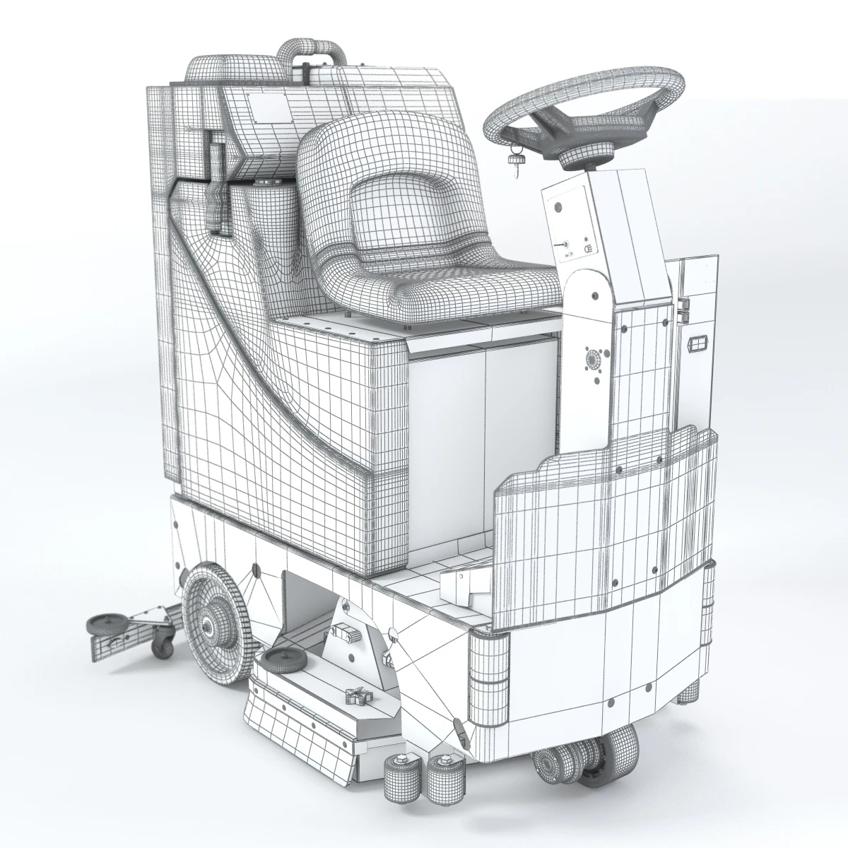 Tomcat Commercial Floor Scrubbers Microrider 3D Model_09