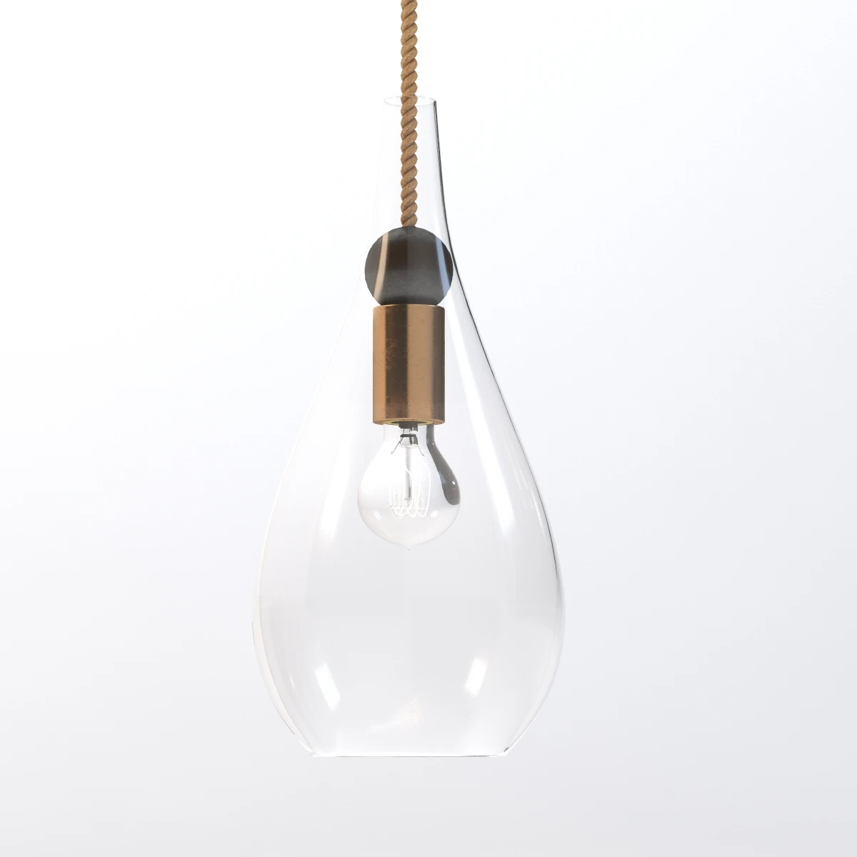 Petite Wood Drop Pendant Light 3D Model_03