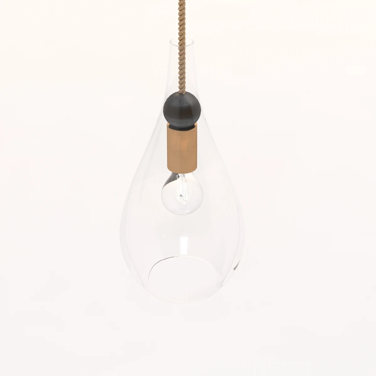 Petite Wood Drop Pendant Light 3D Model_09