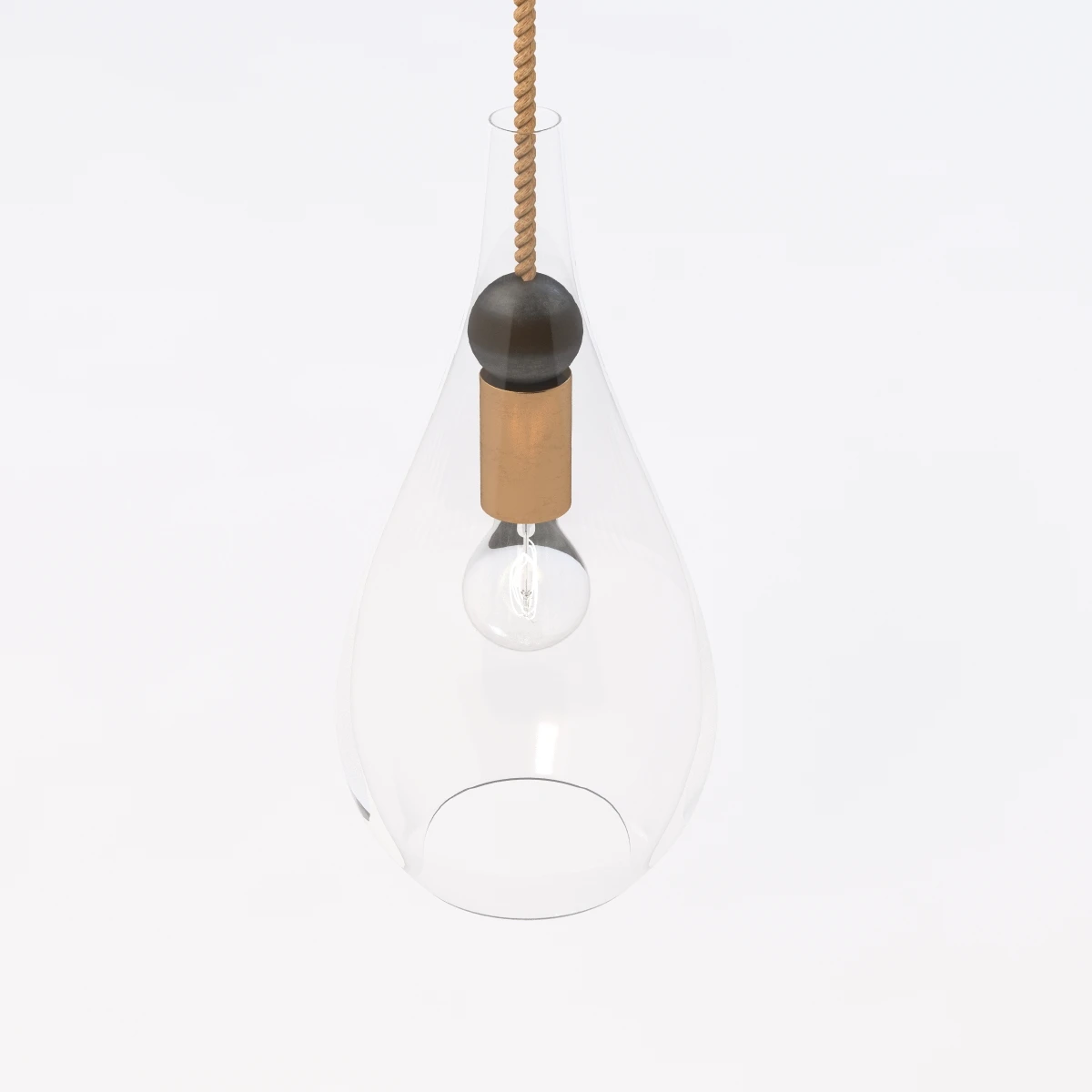 Petite Wood Drop Pendant Light 3D Model_05