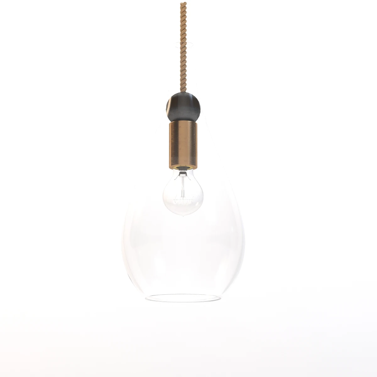 Petite Wood Drop Pendant Light 3D Model_011