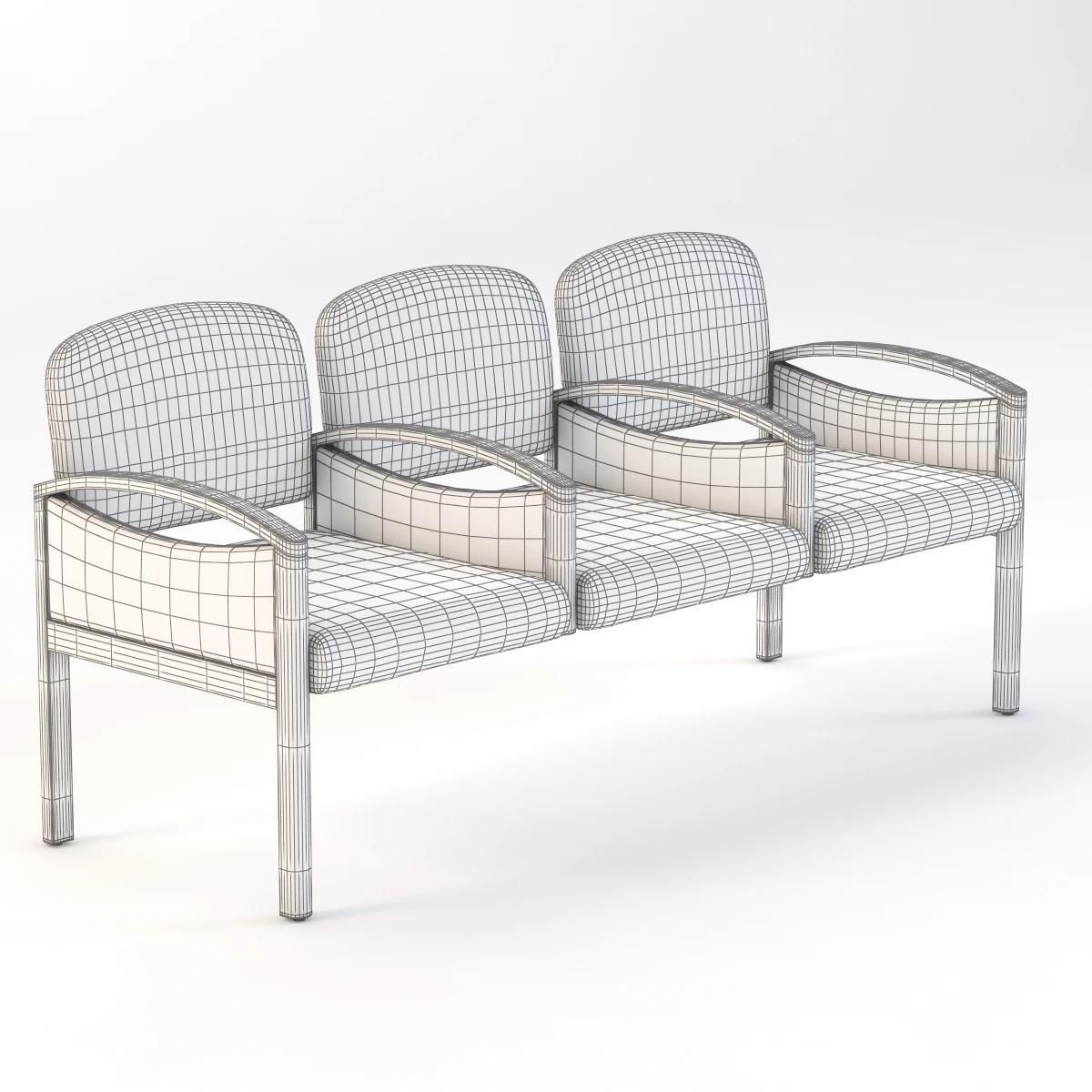Nemschoff Horizon Multiple Public Seating 722-3 3D Model_012
