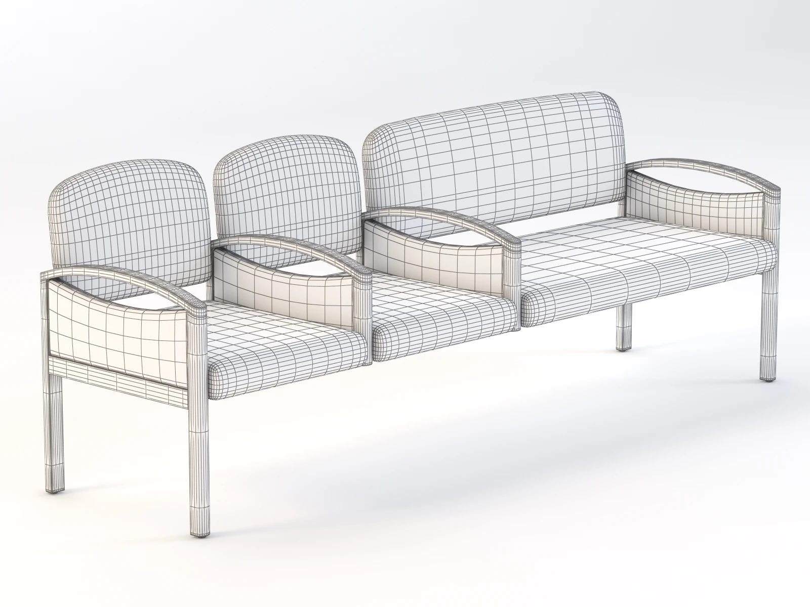 Nemschoff Horizon Multiple Public Seating 722-4-2-Ch-Ls 3D Model_013