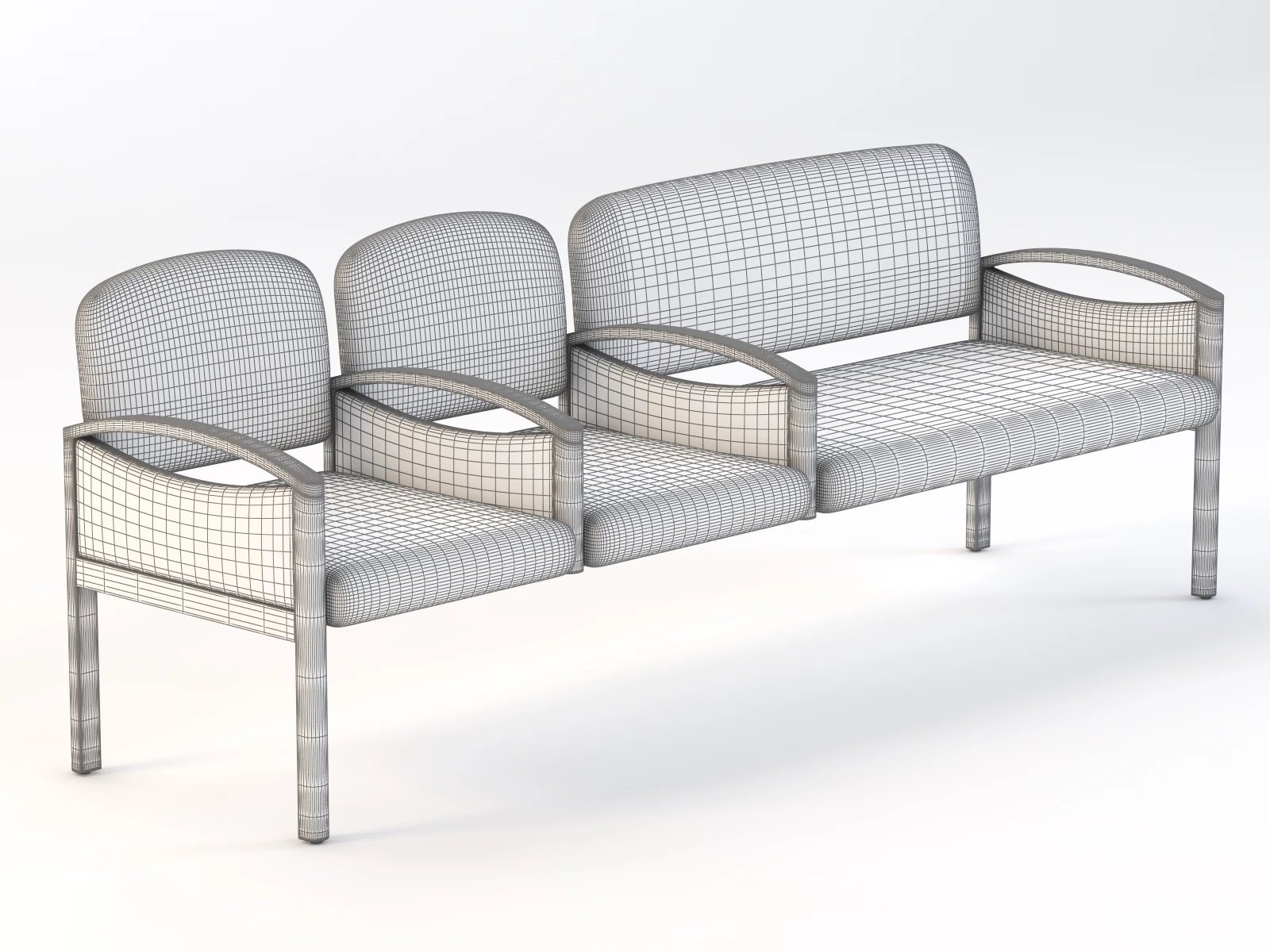Nemschoff Horizon Multiple Public Seating 722-4-2-Ch-Ls 3D Model_012