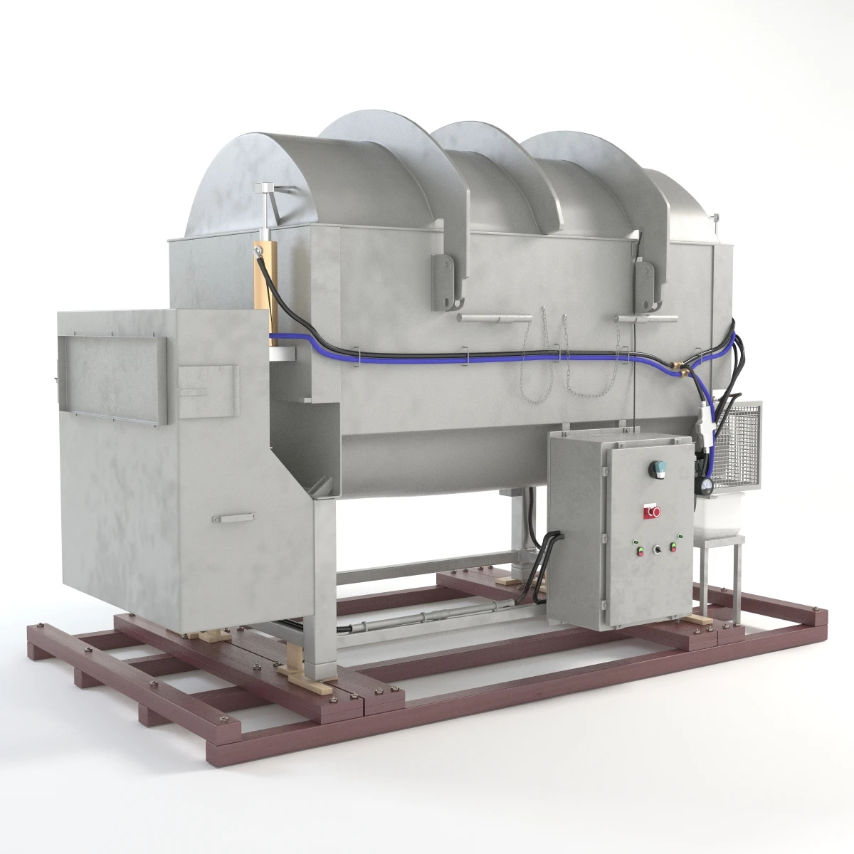 Stainless Steel Dual Trough Vacuum Paddle Blender 3D Model_03