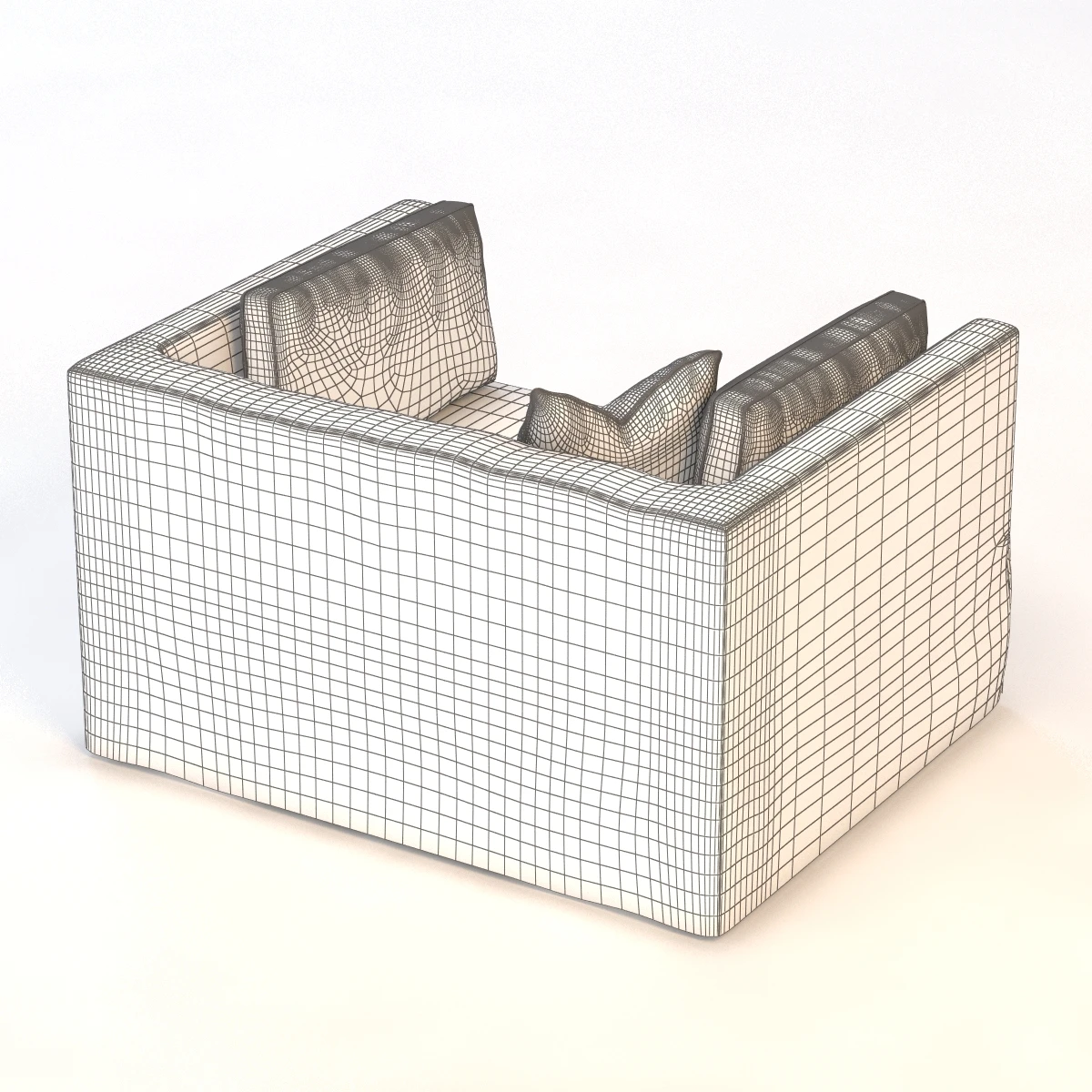 Slipcovered Lounge Chair 3D Model_011