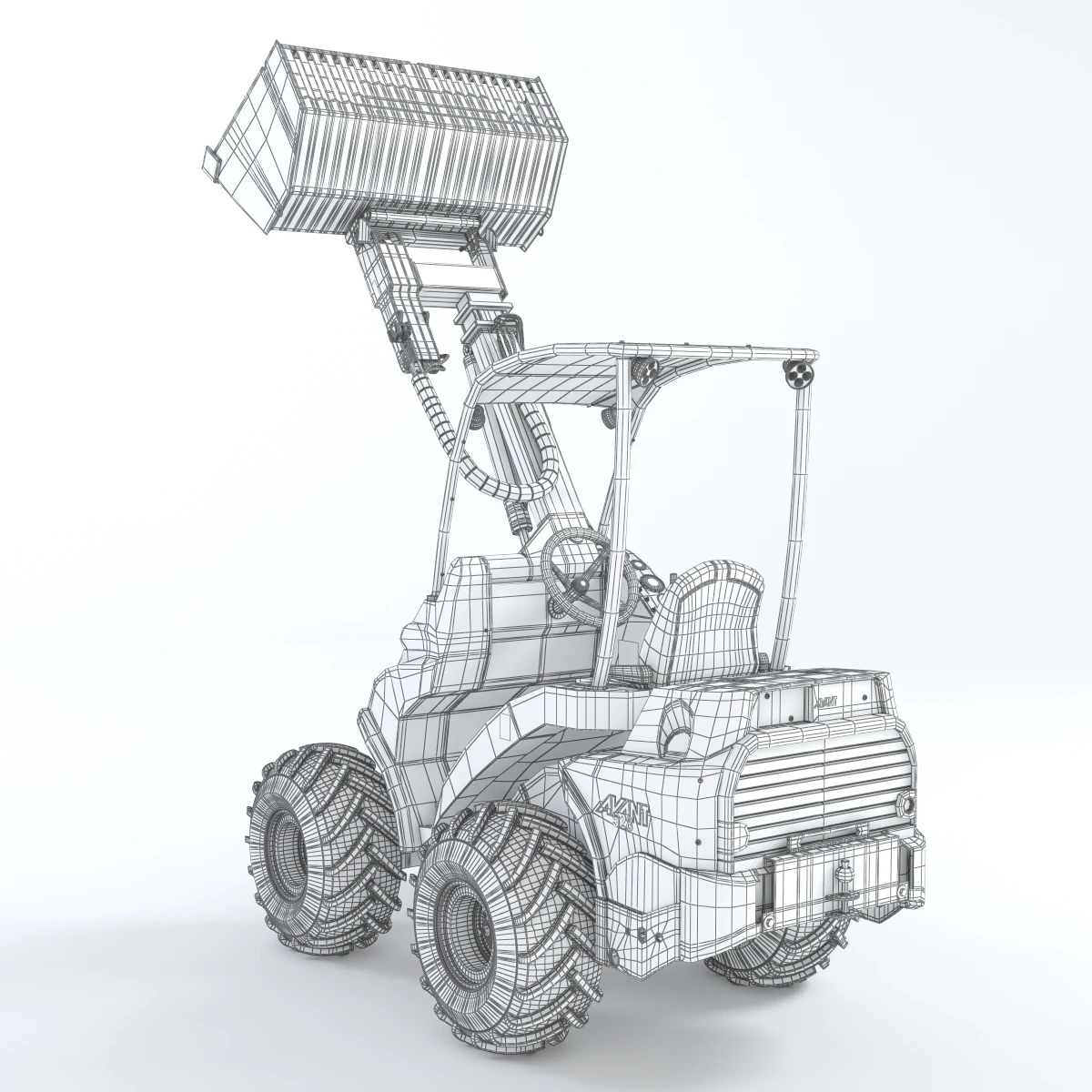 Skid Steer Loader Avant 528 Ts Truck 3D Model_015