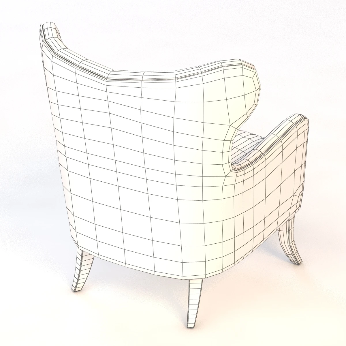 Simon Pebble Wingback Chair 3D Model_09