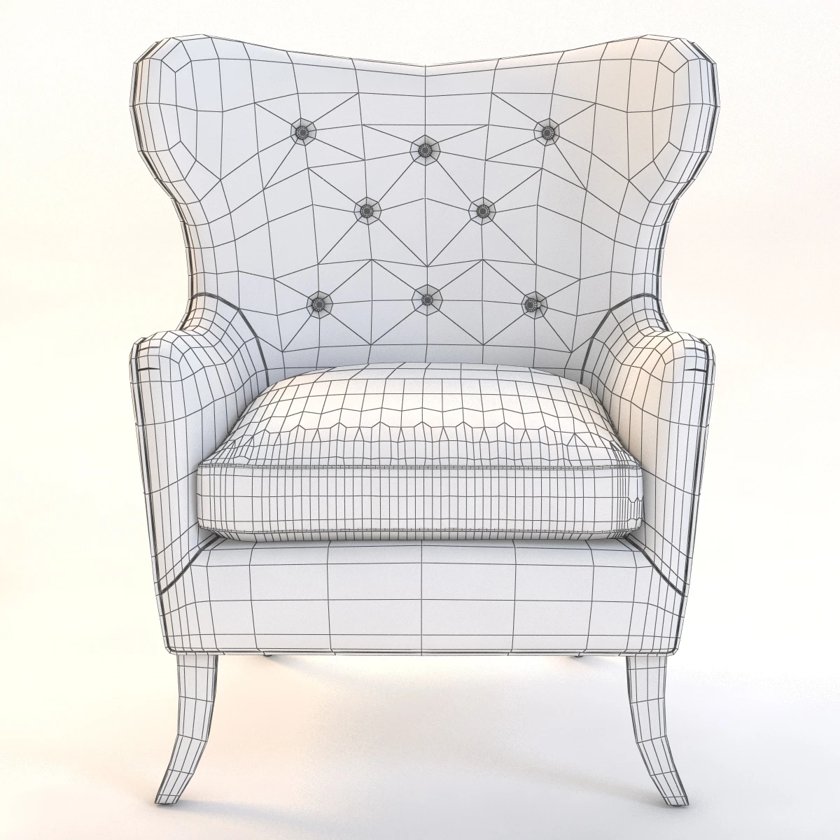 Simon Pebble Wingback Chair 3D Model_011