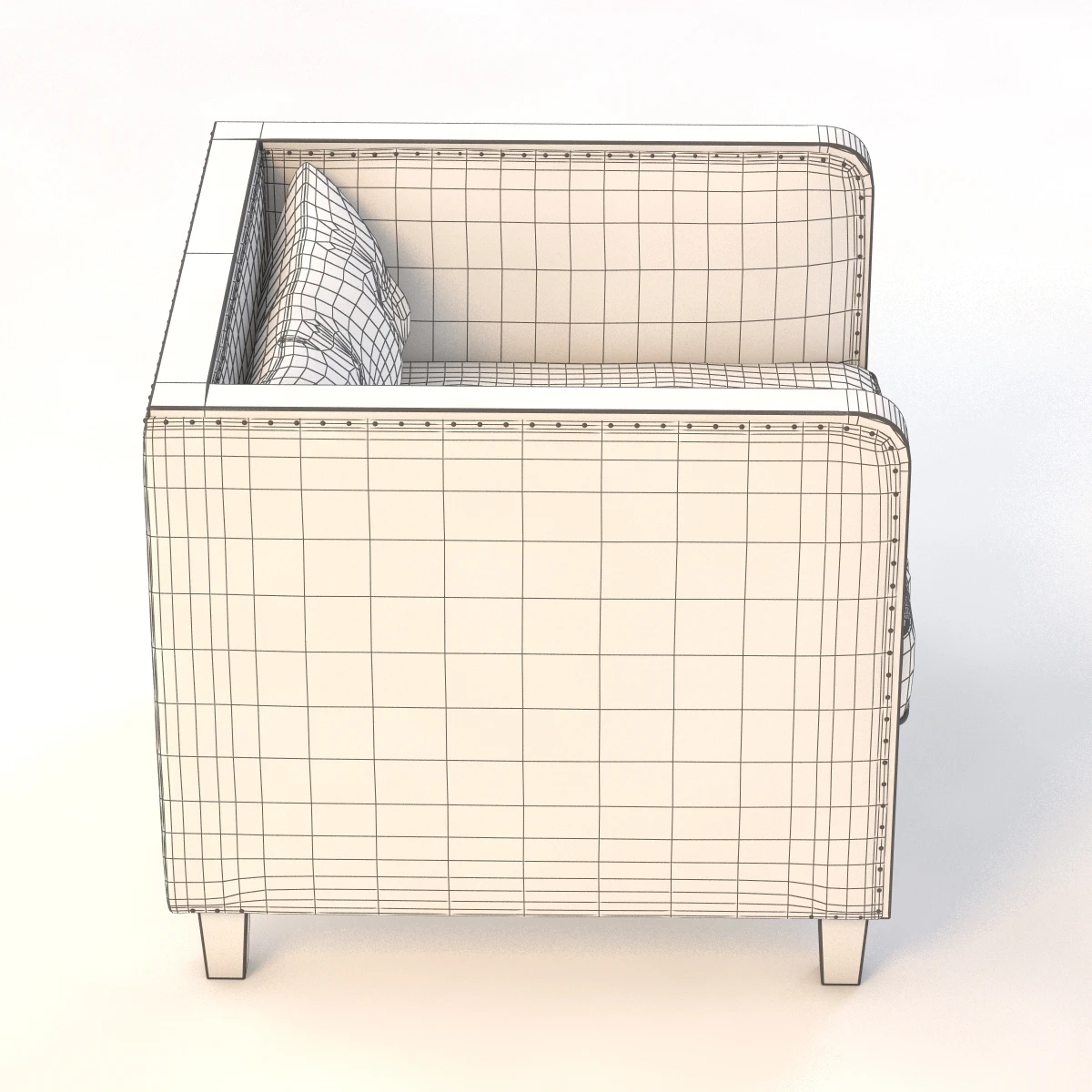 Shelter Arm Upholstered Chair 3D Model_012