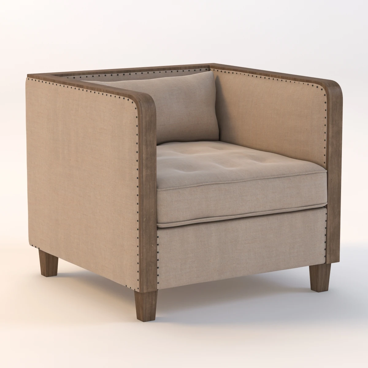 Shelter Arm Upholstered Chair 3D Model_01