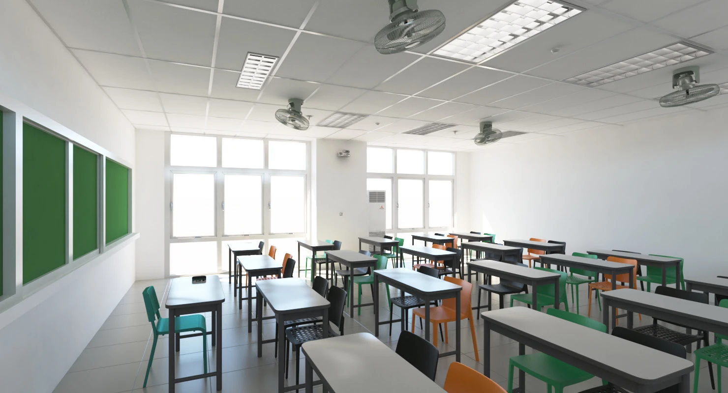 School Classroom 10 3D Model_01