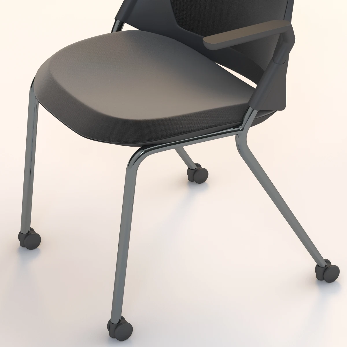 Sayl Side Chair 4 Leg Base With Casters 3D Model_06