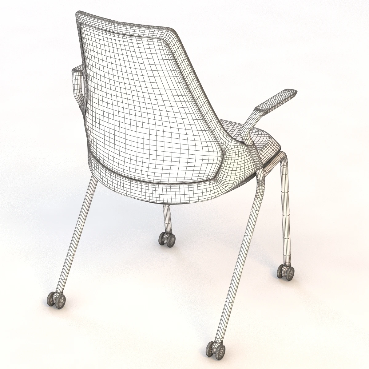 Sayl Side Chair 4 Leg Base With Casters 3D Model_011