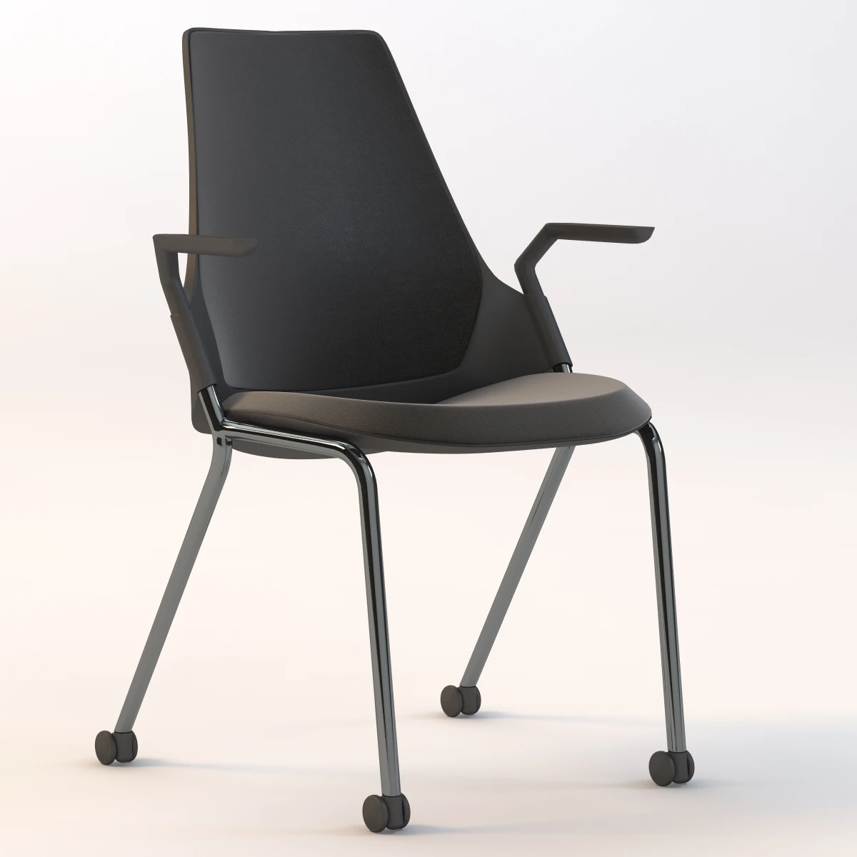Sayl Side Chair 4 Leg Base With Casters 3D Model_01