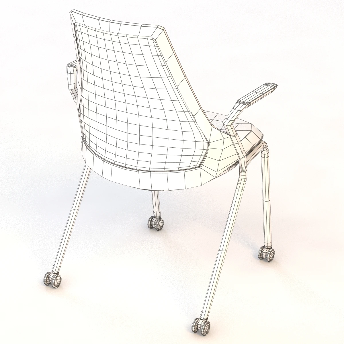 Sayl Side Chair 4 Leg Base With Casters 3D Model_012