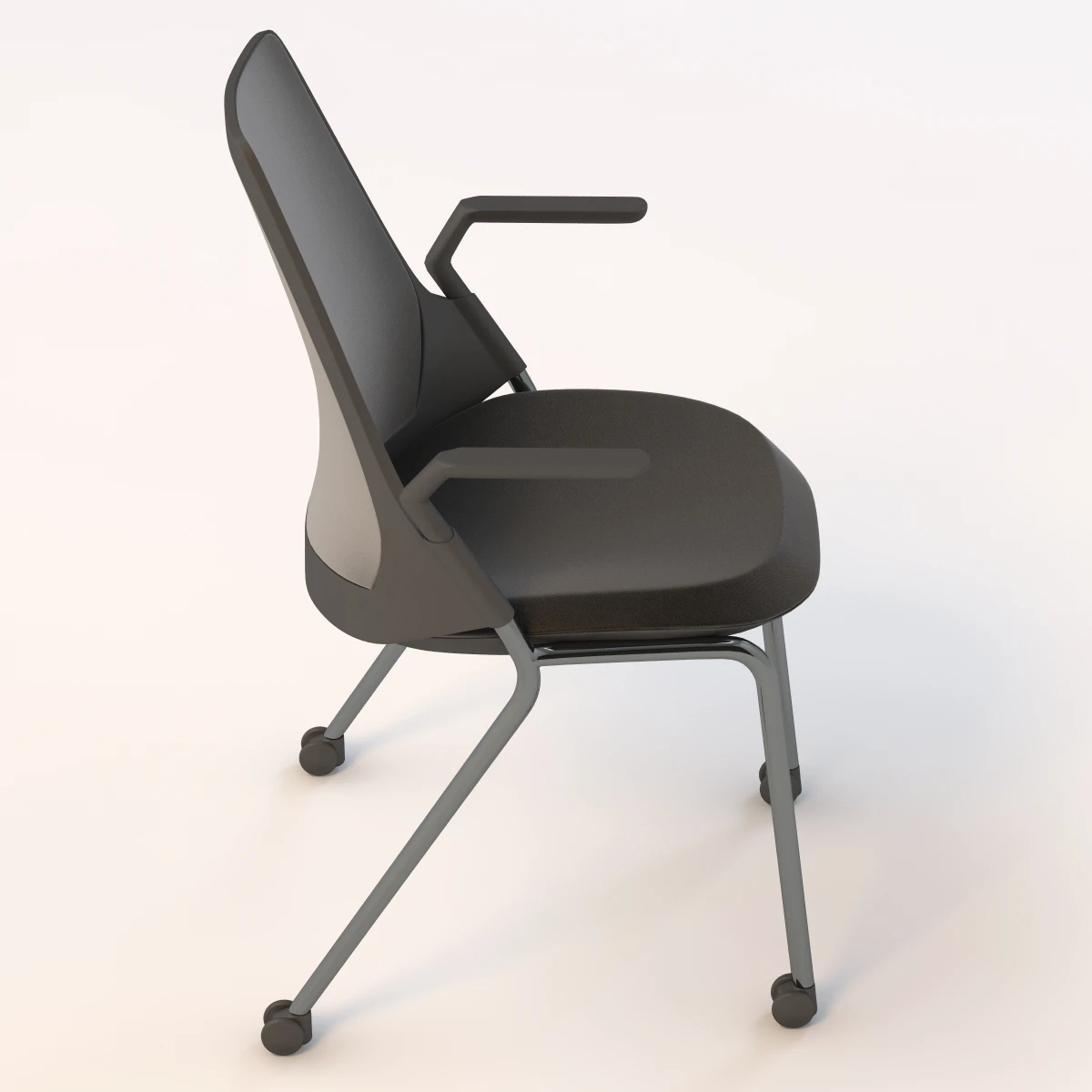 Sayl Side Chair 4 Leg Base With Casters 3D Model_03
