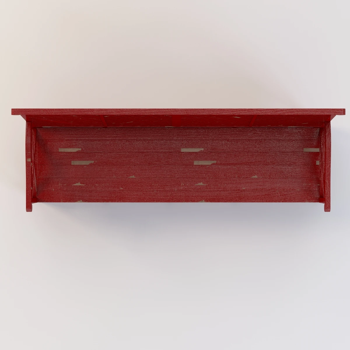Outdoor Garden Bench Red 3D Model_06