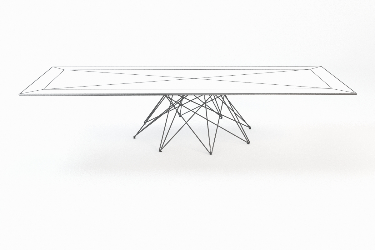Octa Dining Table Square 3D Model_05