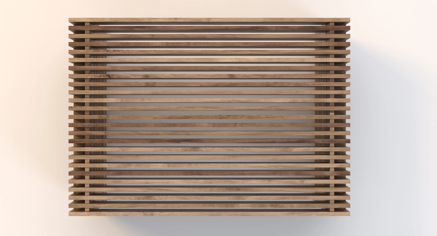 Reclaimed Timber Slat Coffee Table 3D Model_07