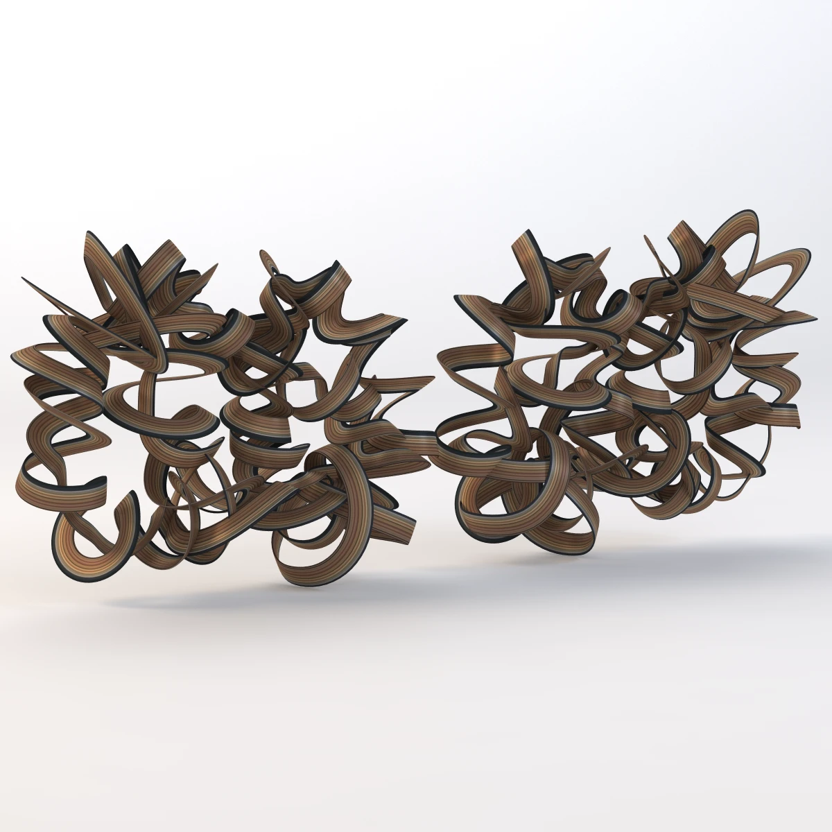 Ribbon Wall Sculpture 3D Model_01