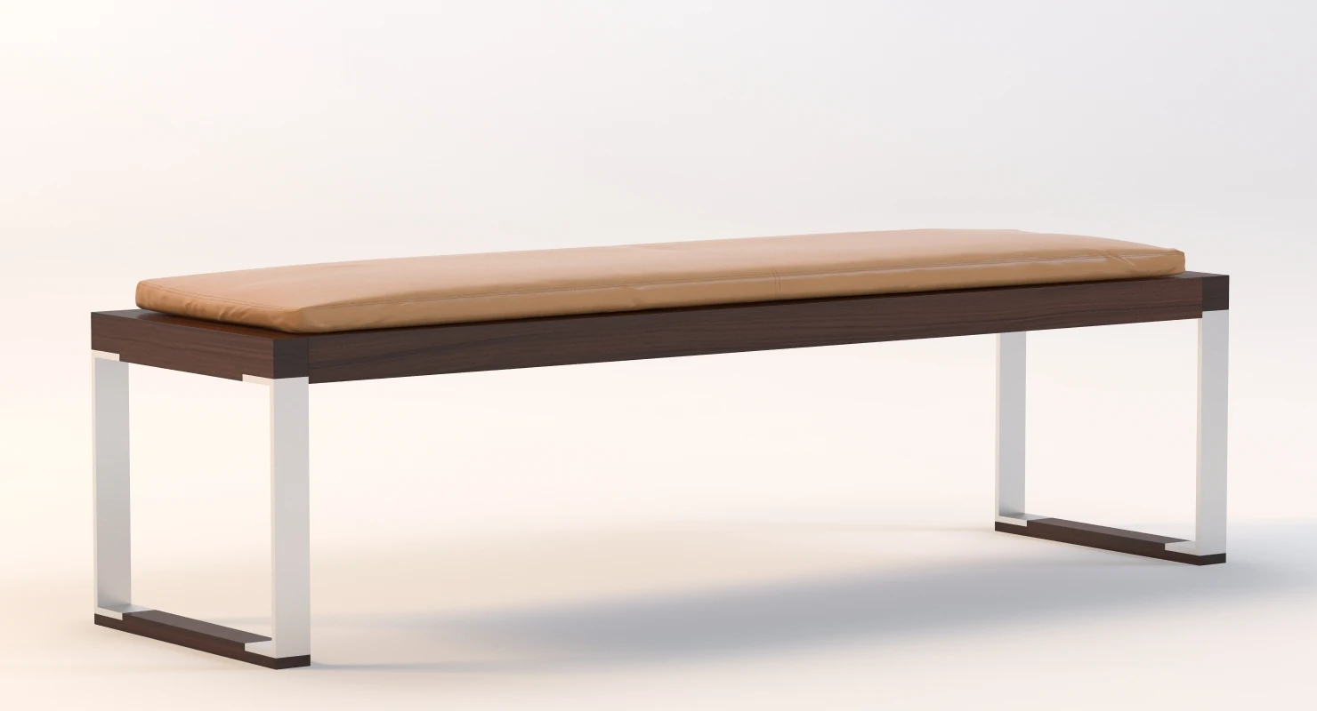 Slim Pax Bench Detailed 3D Model_01