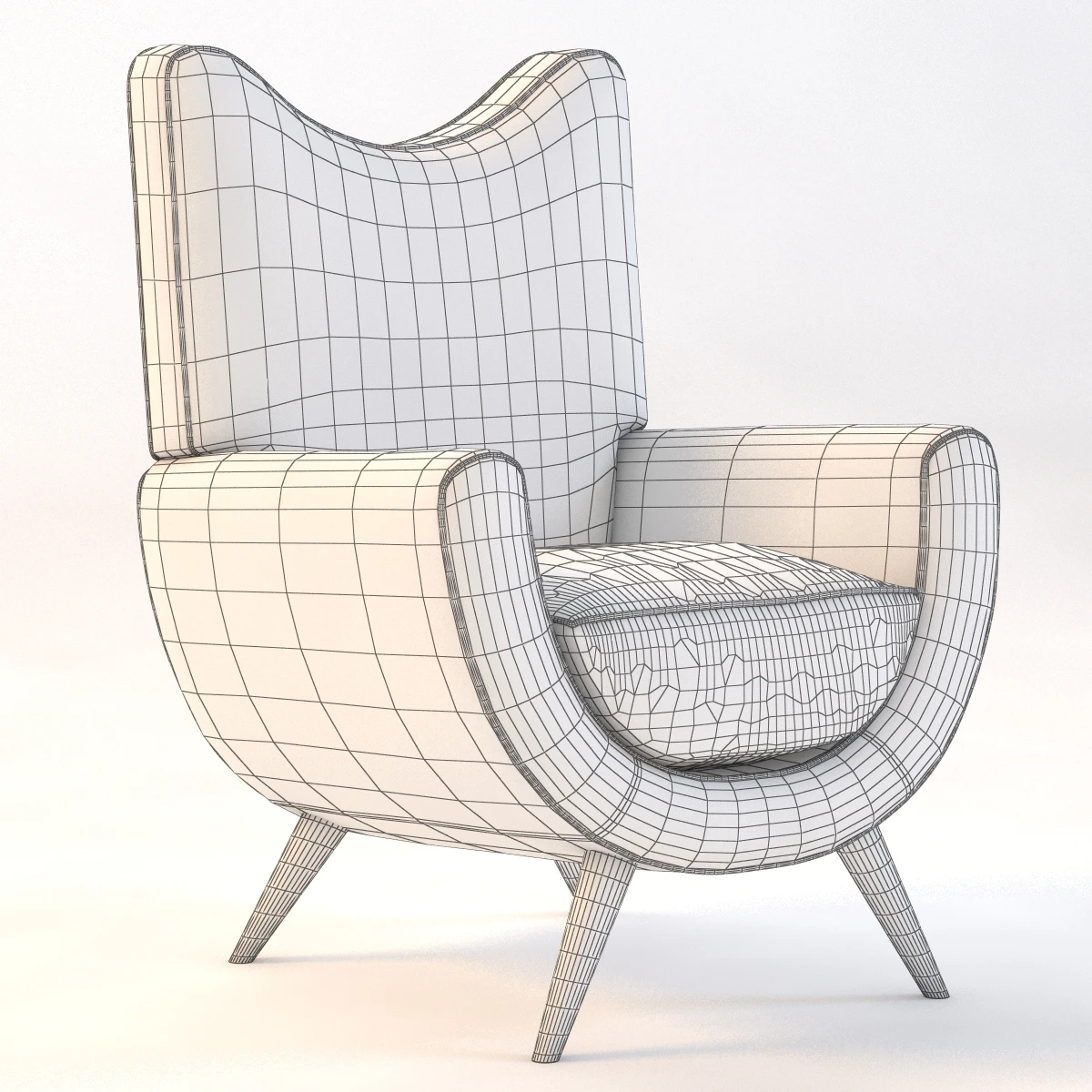 Salon Ambassador Chair By Jean Royere 3D Model_010