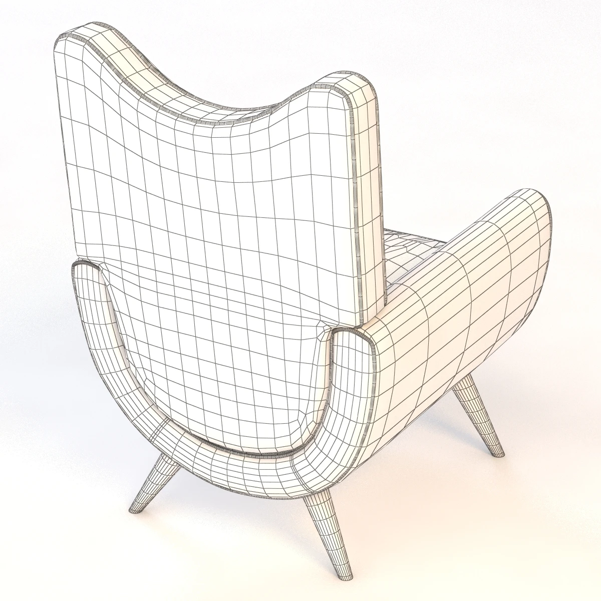 Salon Ambassador Chair By Jean Royere 3D Model_012