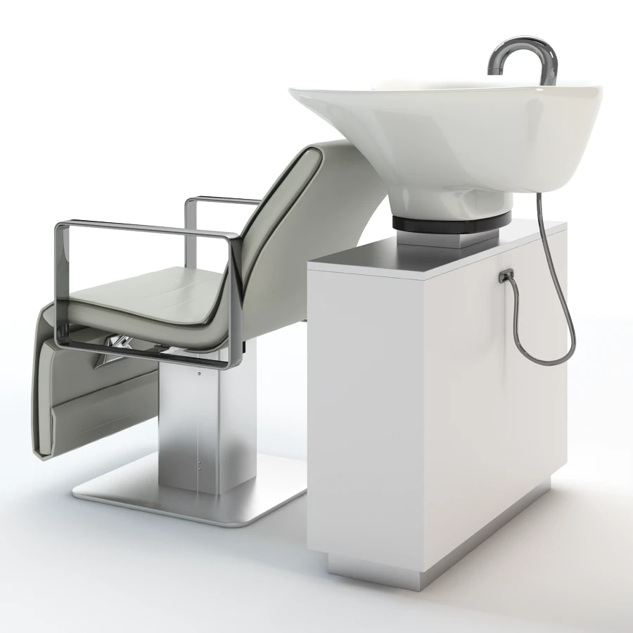 Salon Chair With Wash Bin 3D Model_03