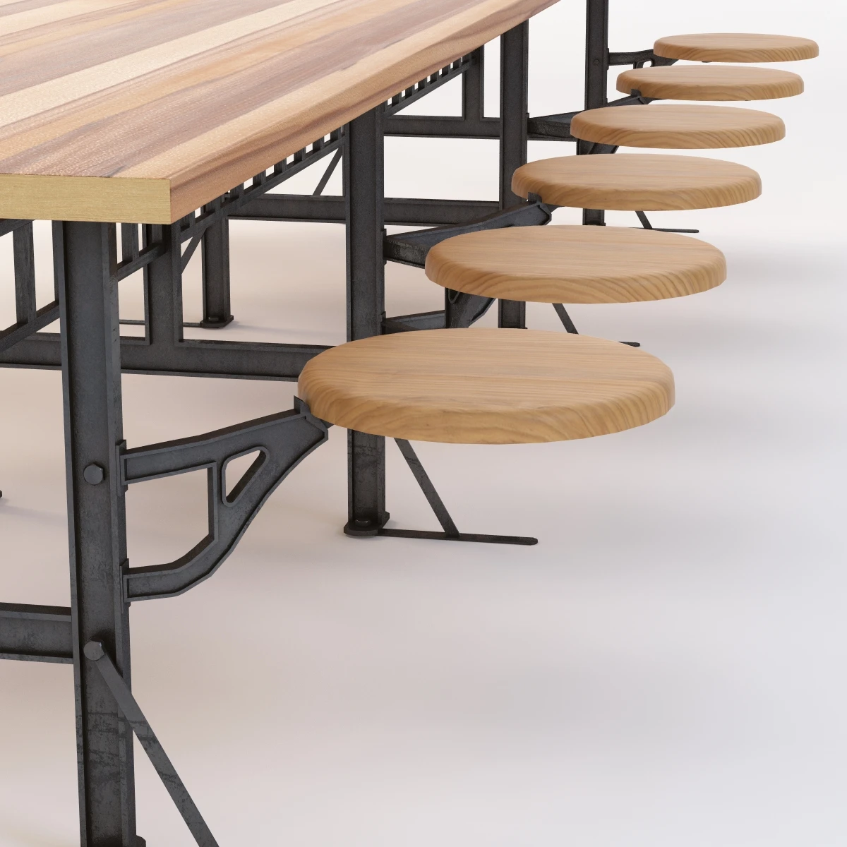 Salon Dinner Table 3D Model_05