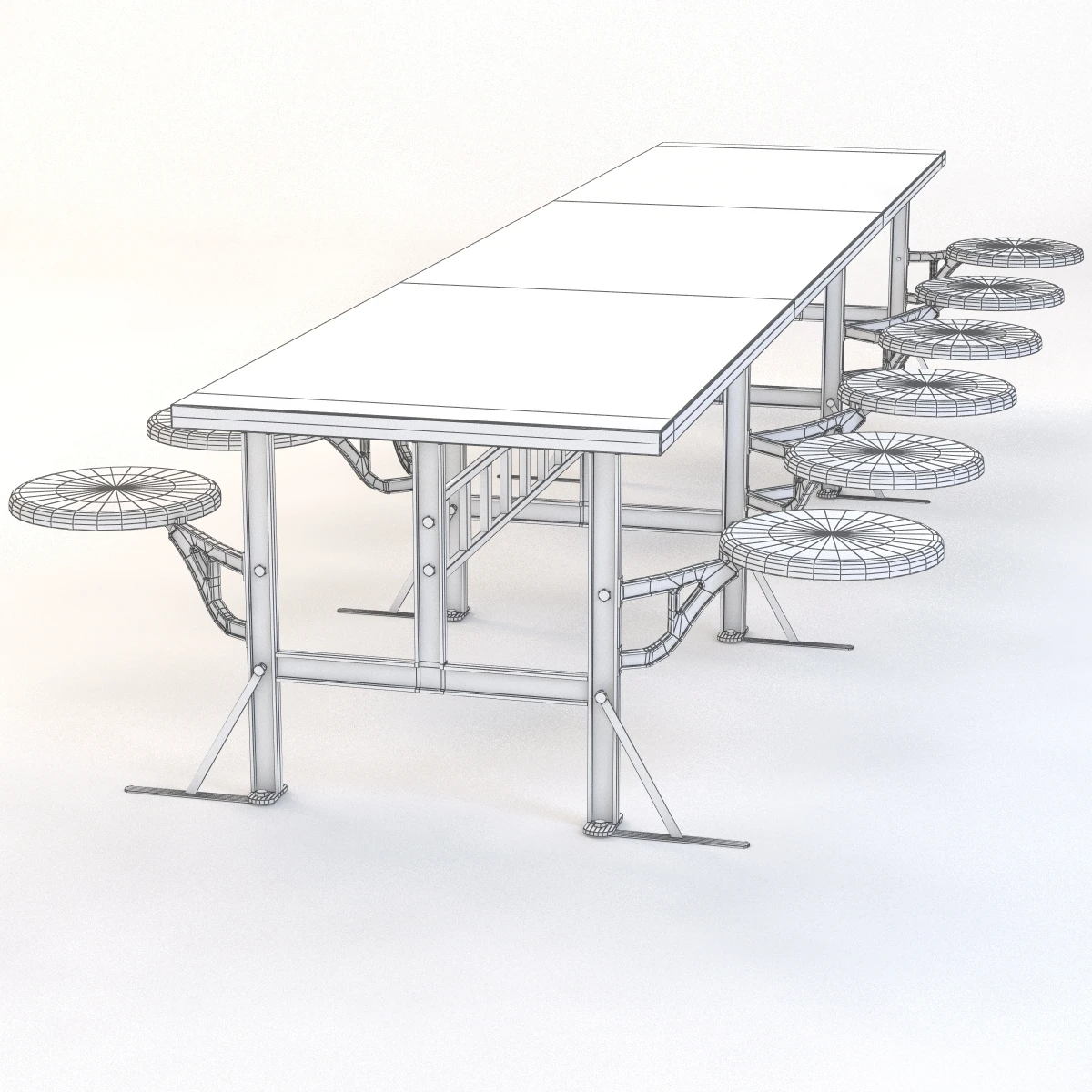 Salon Dinner Table 3D Model_09