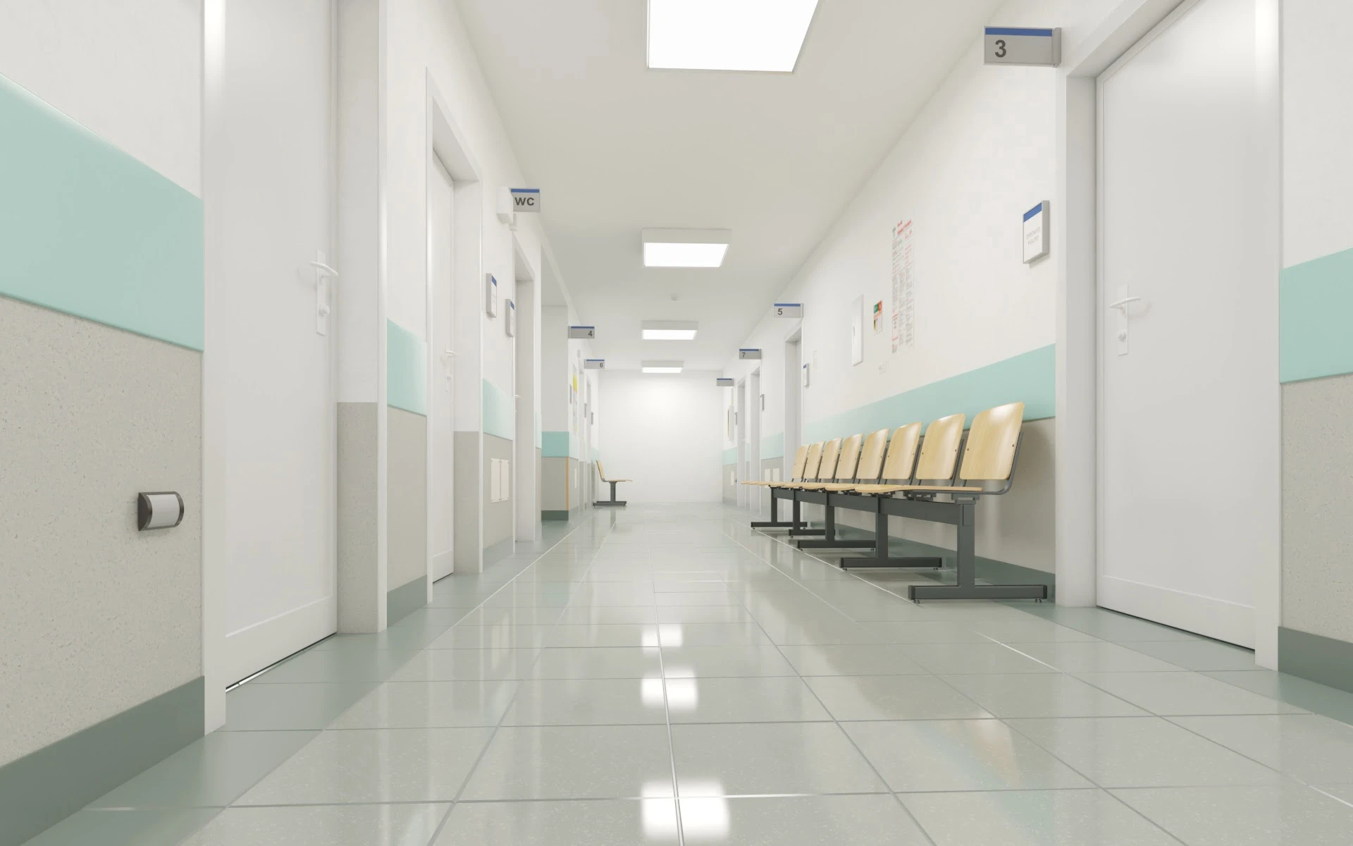 019 Hospital Hallway Corridor 3D Model_06
