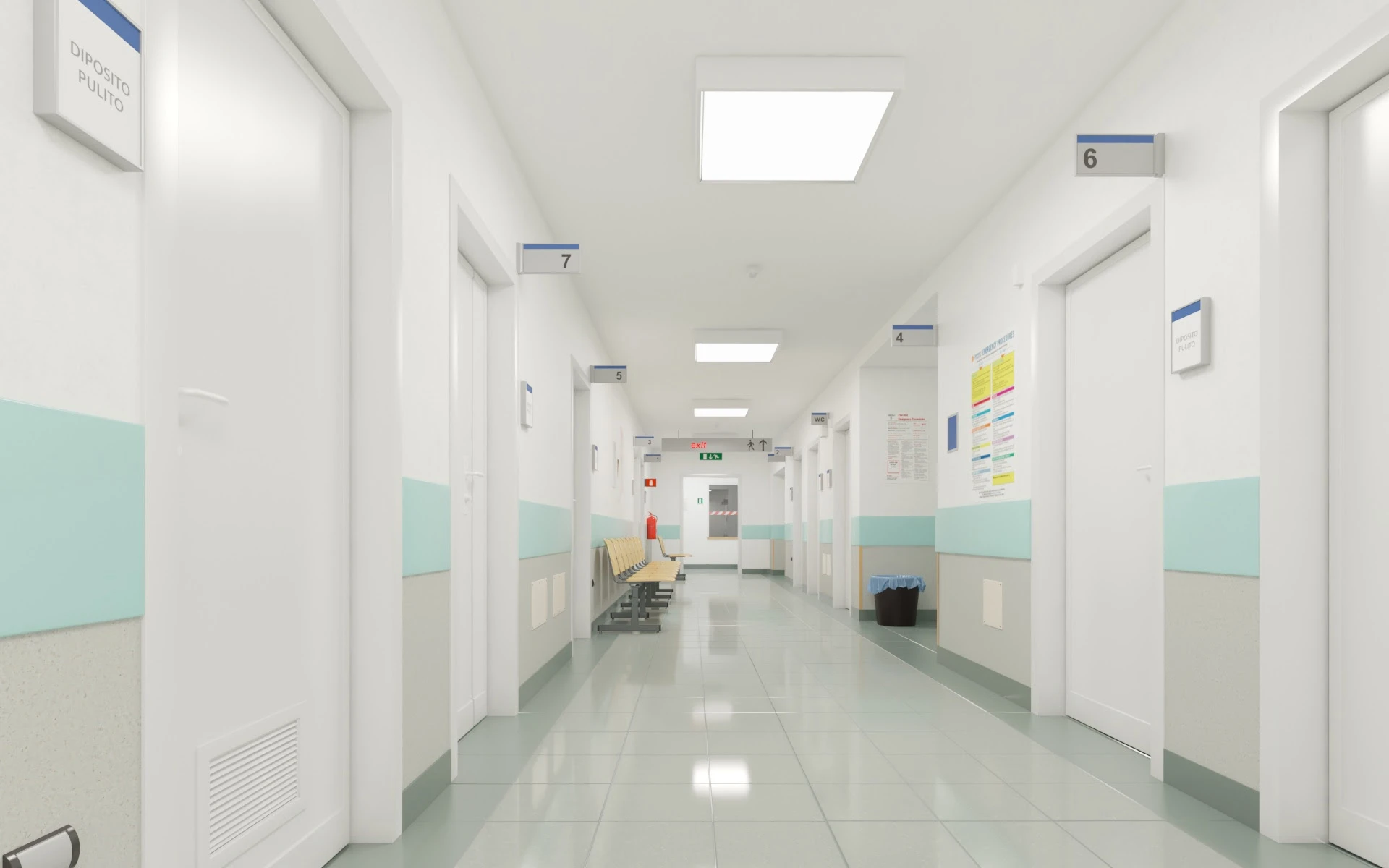 019 Hospital Hallway Corridor 3D Model_07