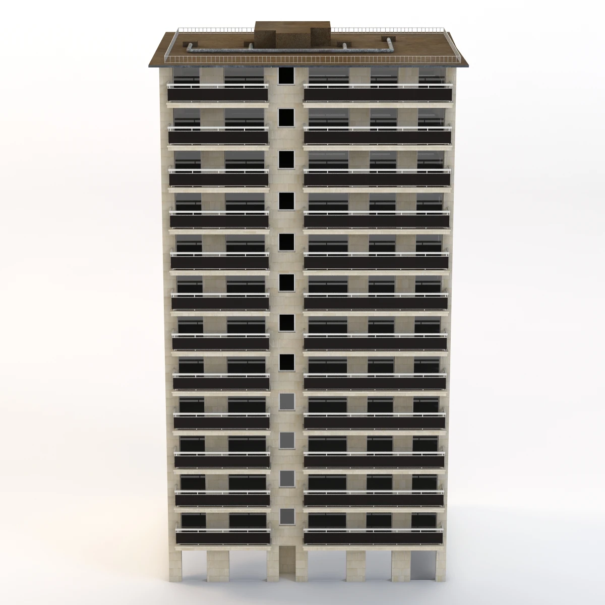 Apartment Building In Paris 3D Model_04