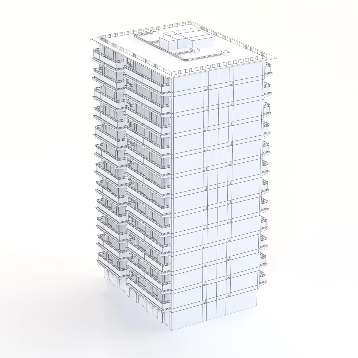 Apartment Building In Paris 3D Model_011