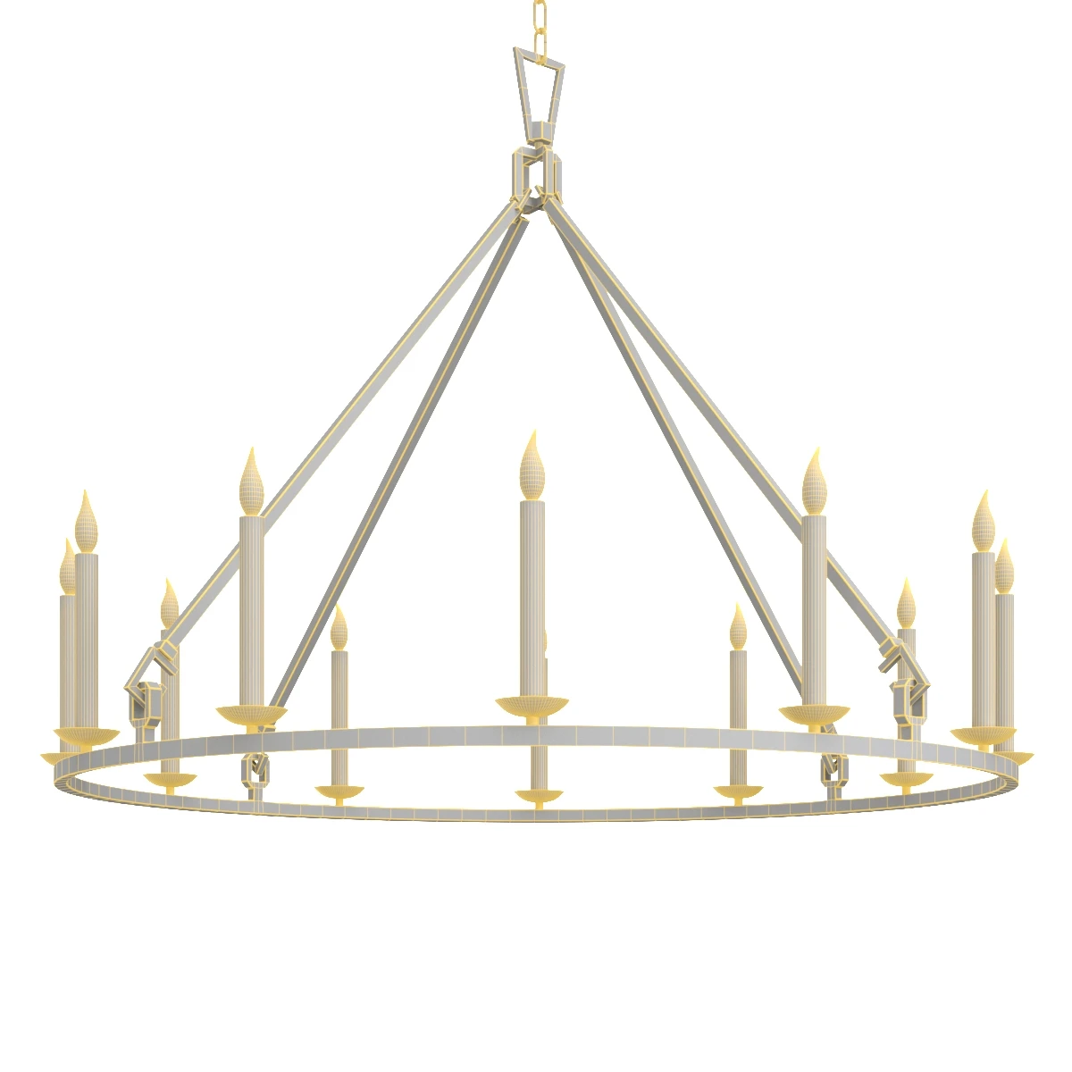 19th C English Openwork Round Chandelier 50 inch 3D Model_07