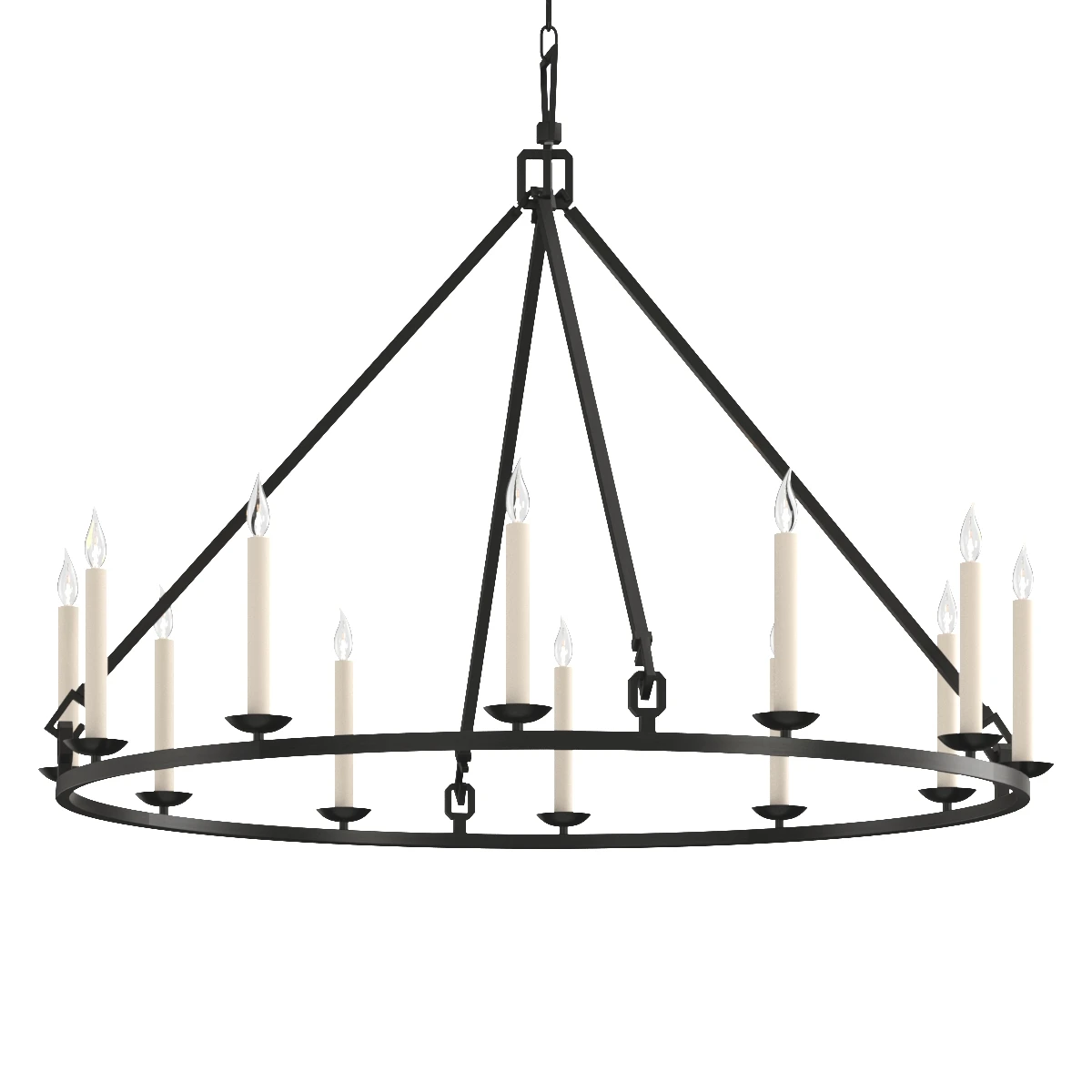 19th C English Openwork Round Chandelier 50 inch 3D Model_03