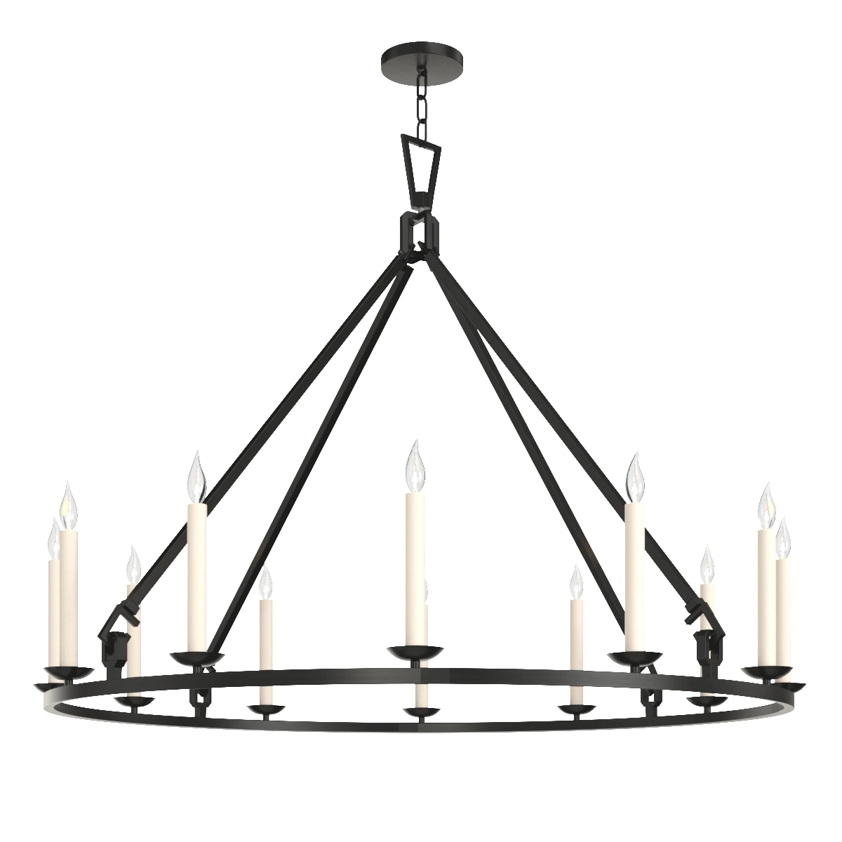19th C English Openwork Round Chandelier 50 inch 3D Model_01