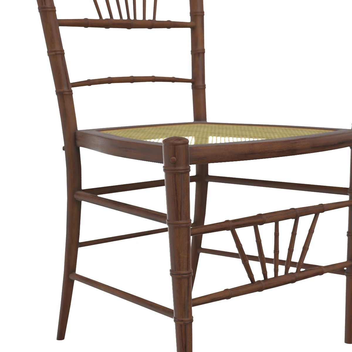 19th Century English Bamboo and Rattan Ballroom Chair 3D Model_05