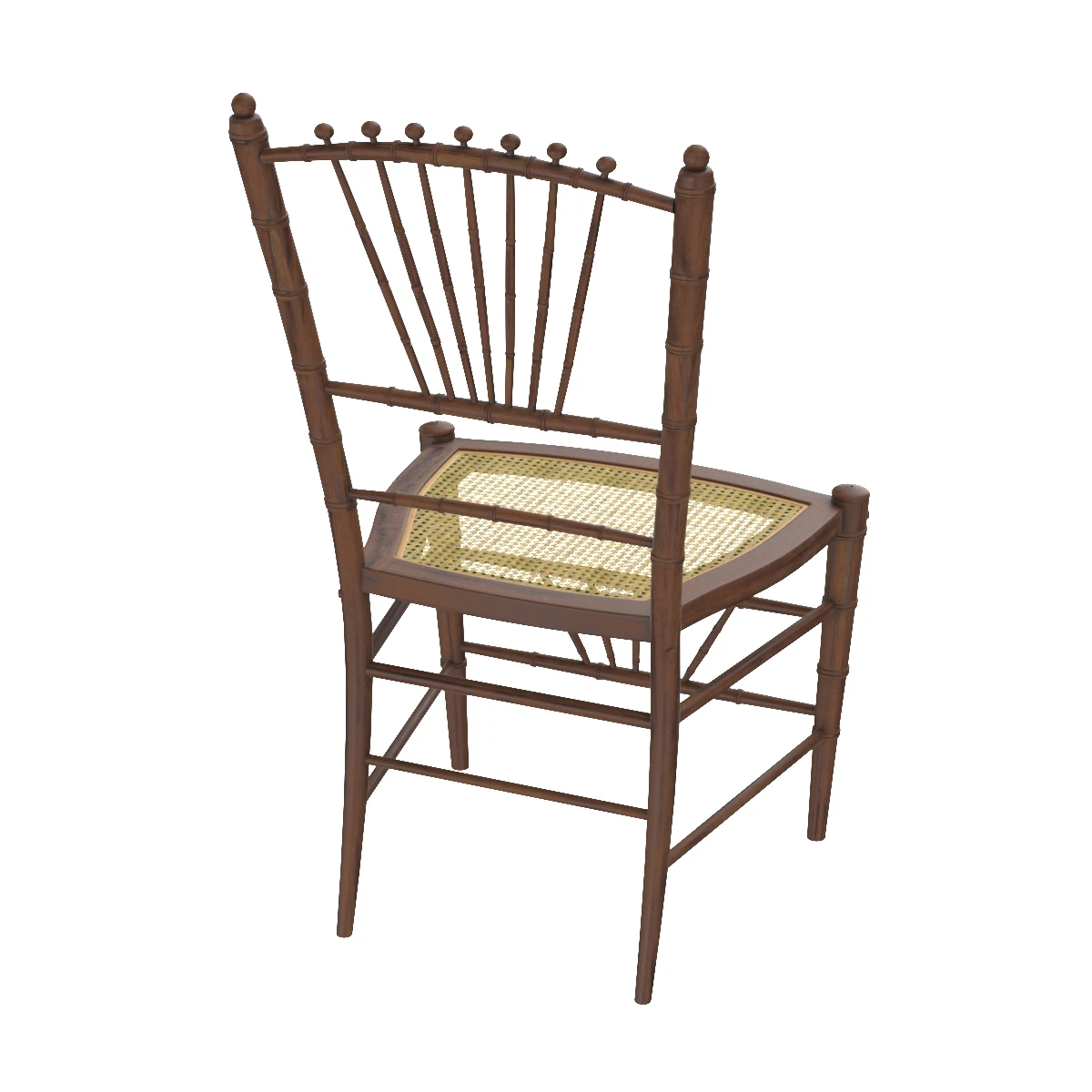 19th Century English Bamboo and Rattan Ballroom Chair 3D Model_04