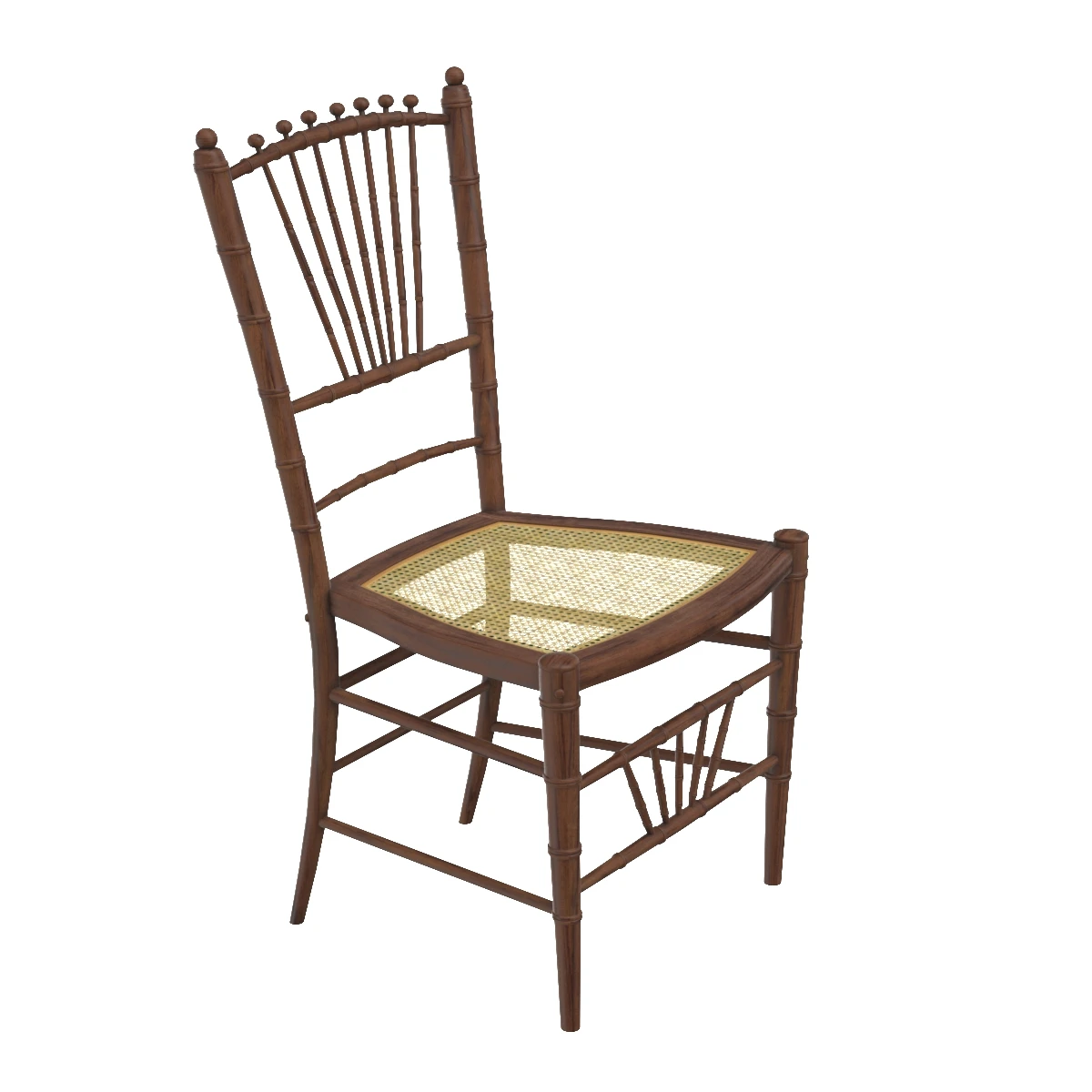 19th Century English Bamboo and Rattan Ballroom Chair 3D Model_01