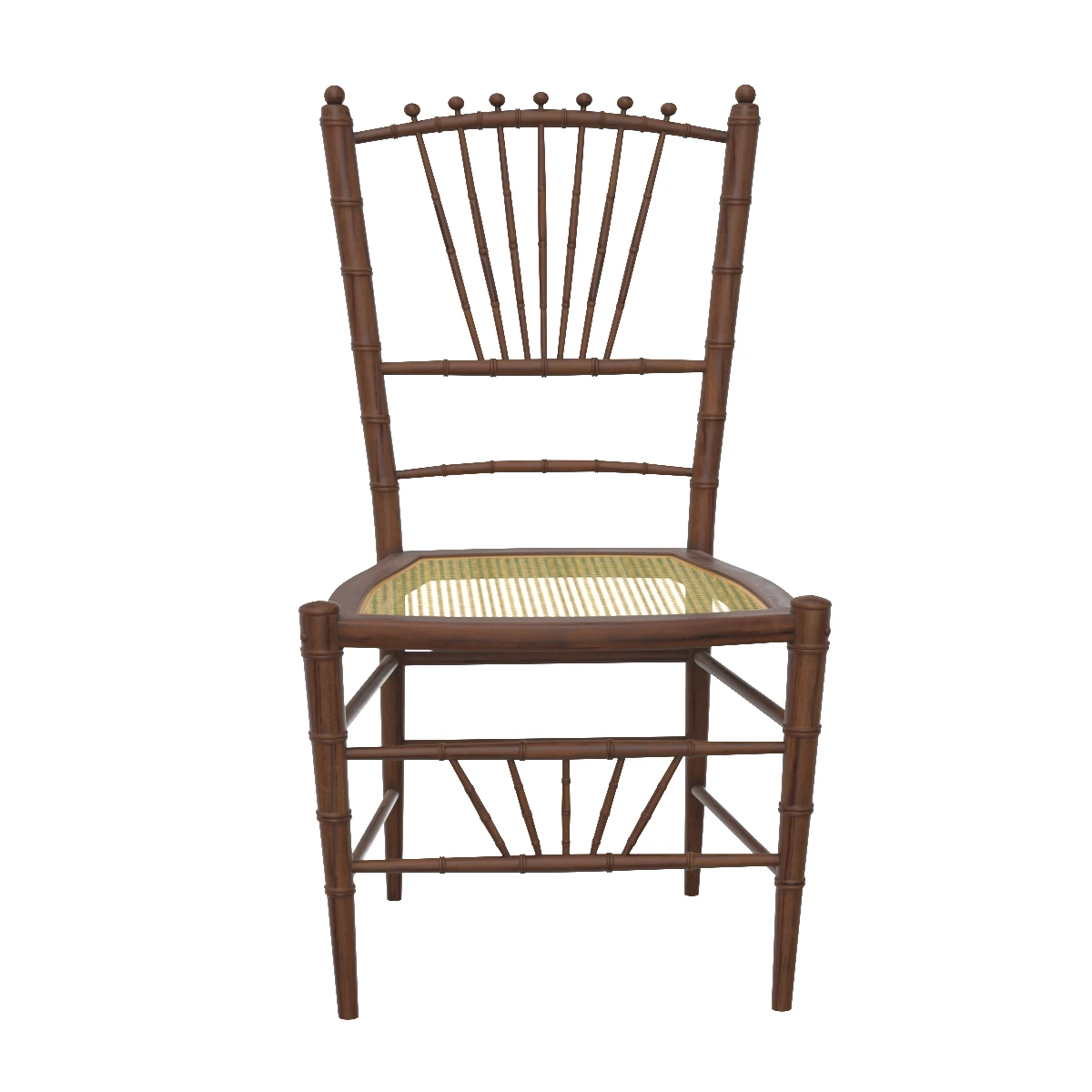 19th Century English Bamboo and Rattan Ballroom Chair 3D Model_06